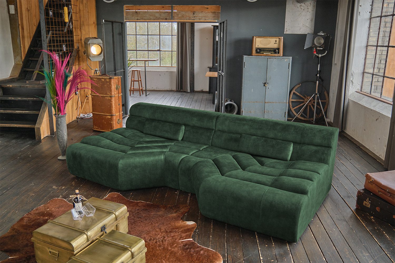 KAWOLA Big-Sofa TARA, Sofa Couch Velvet günstig online kaufen