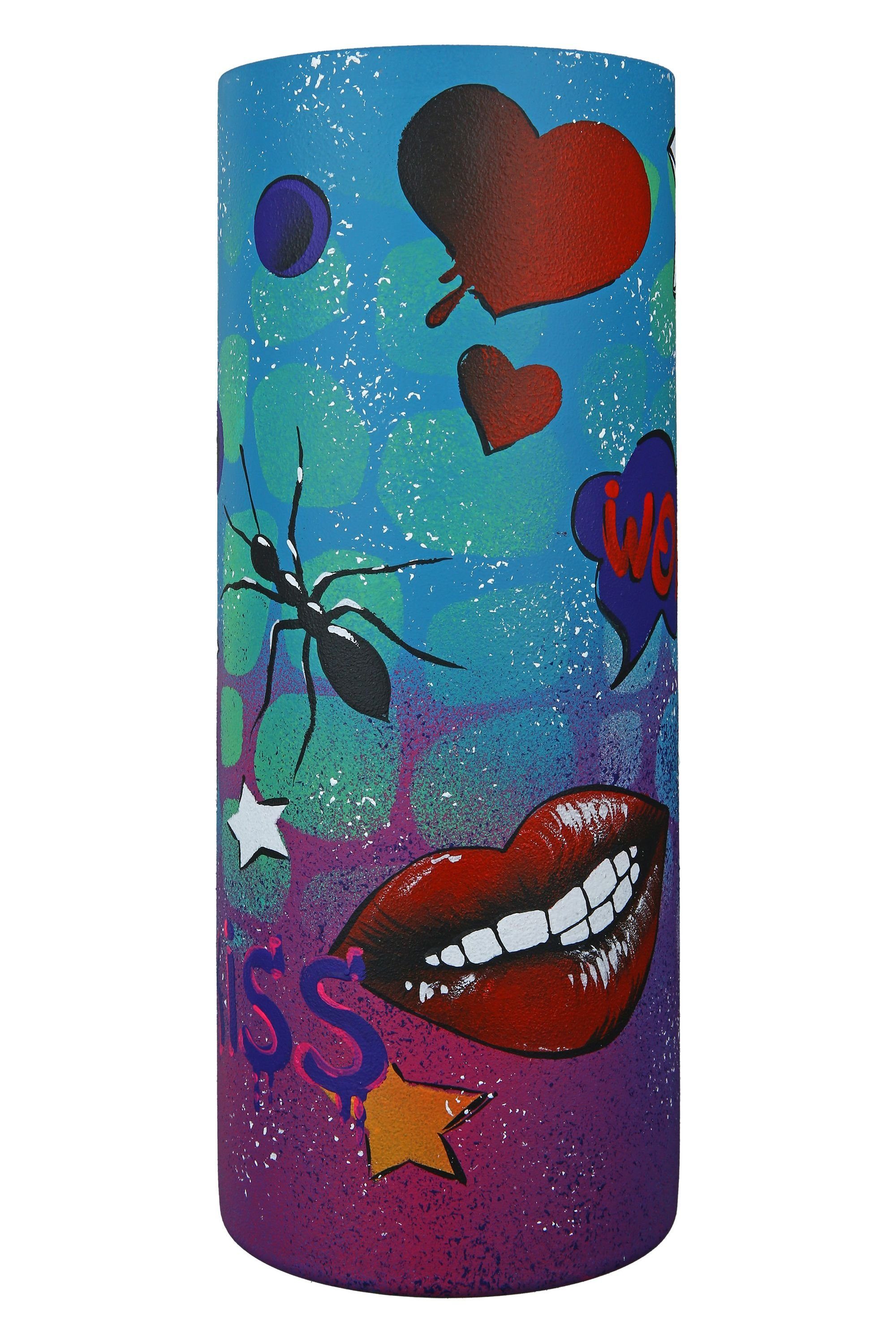 GILDE Dekovase GILDE Vase Street Art - mehrfarbig - H. 30cm x D. 12cm | Dekovasen