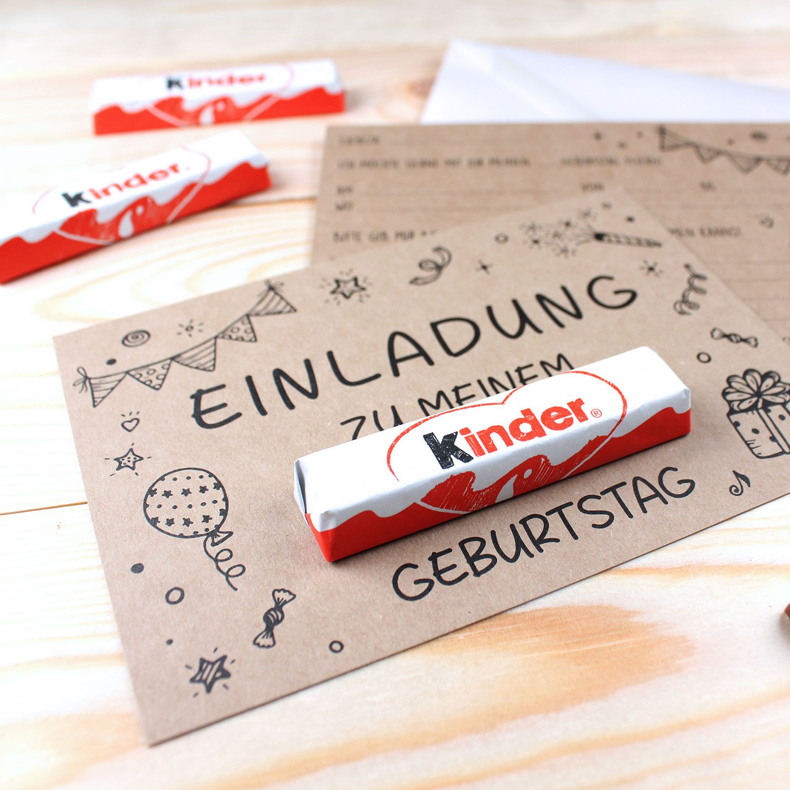 nikima Einladungskarten 10 Einladungskarten für Kindergeburtstag Kraftpapier
