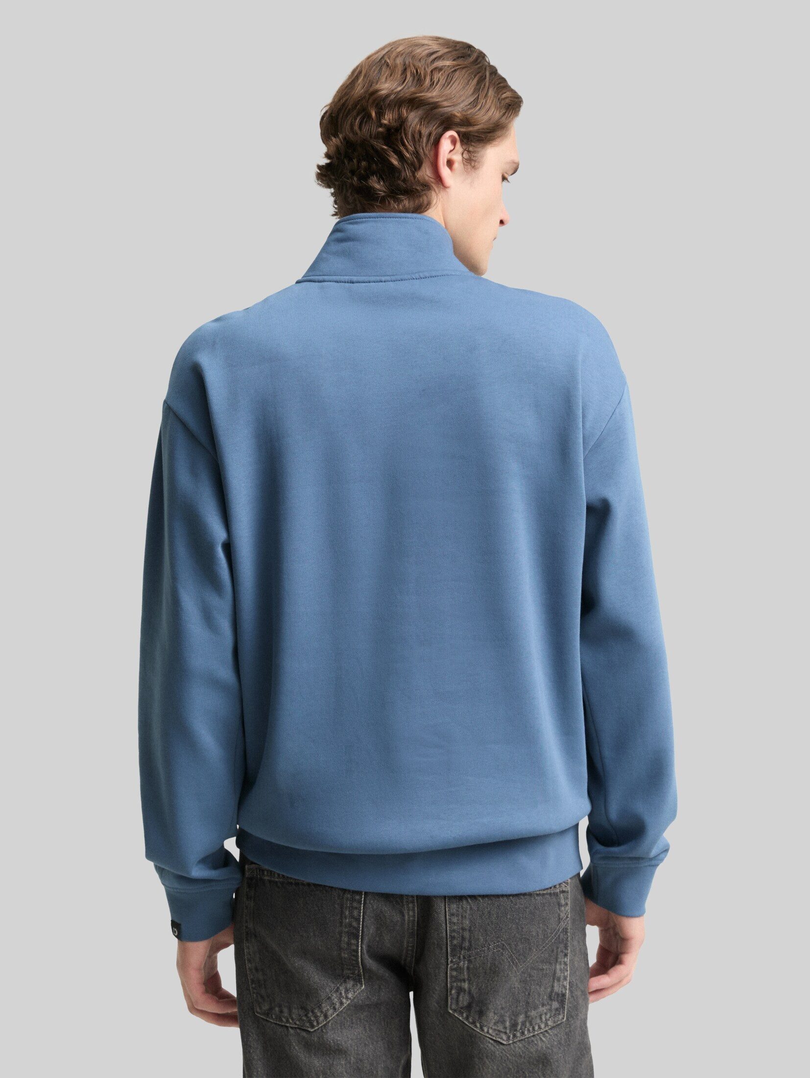 TOM TAILOR Denim Sweatshirt Strick & Sweatshirts Troyer Sweatshirt mit Logo-Badge