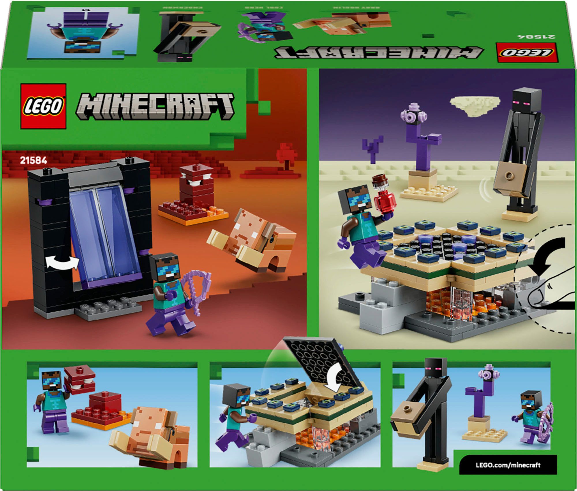LEGO® Reise durch Nether und Endportal (21584), LEGO Minecraft Konstruktionsspielsteine, (192 St), Made in Europe