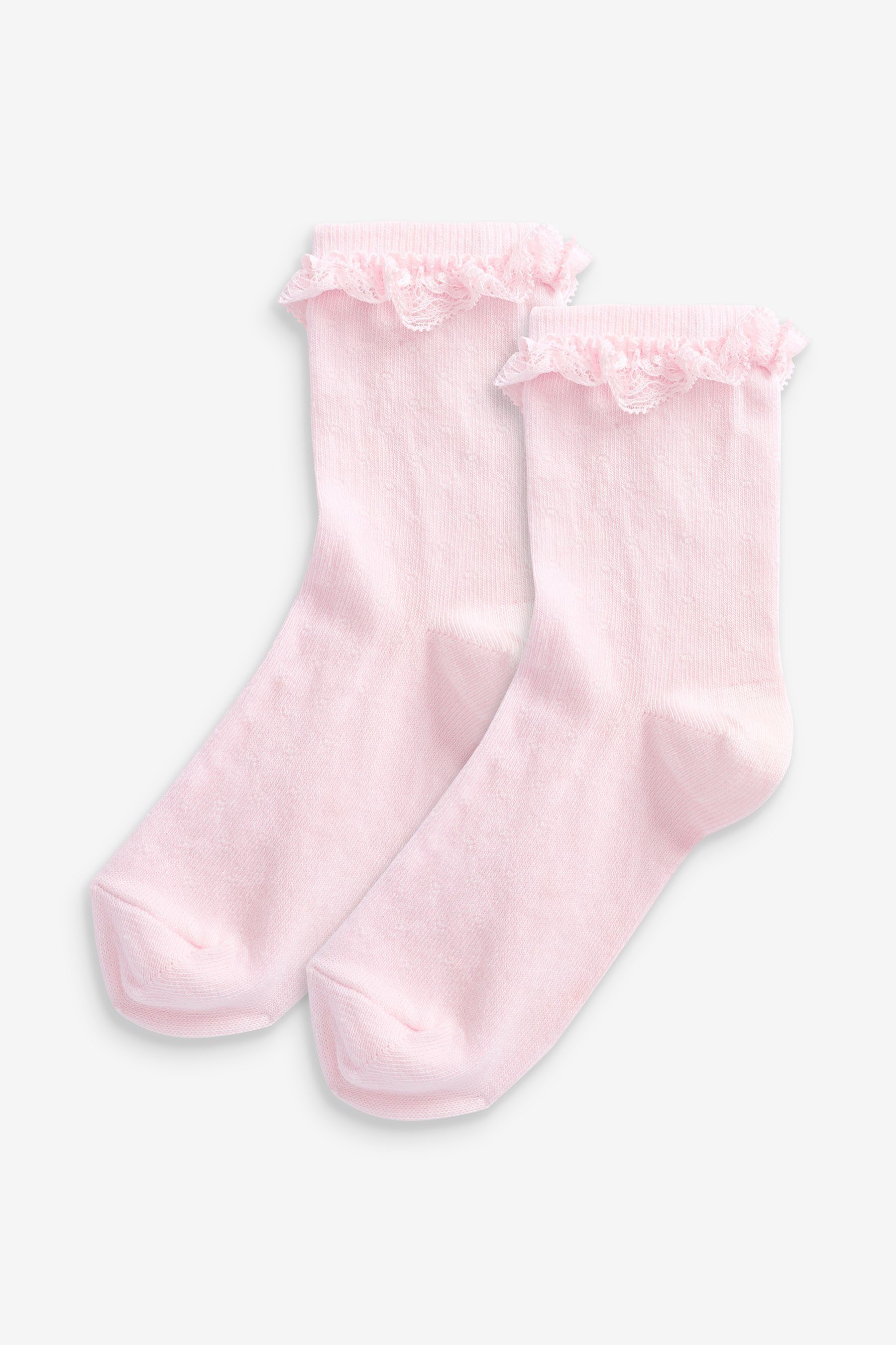 Next Füßlinge Socken mit Baumwolle und Rüschen im 2er-Pack (2-Paar)