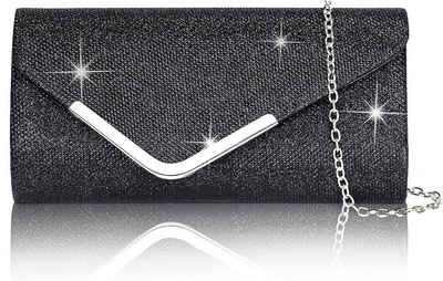 Fivejoy Abendtasche Damen Glitzer Abendtasche Umschlag Clutch Kette Abnehmbar, Einfach und großzügig