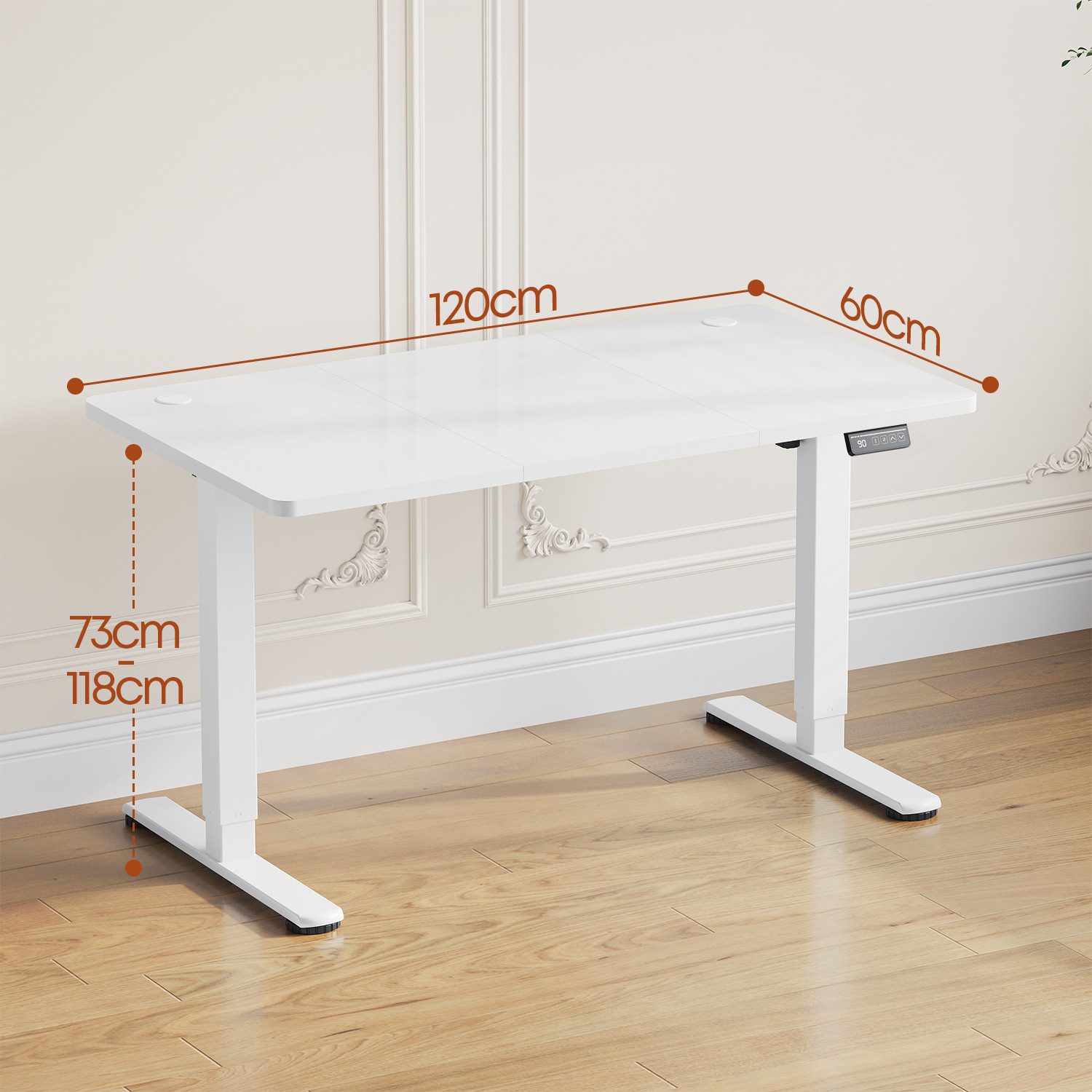 HOMALL Schreibtisch Höhenverstellbar elektrischer Memory-Funktion 100/120/140/160/180cm (Zweistufige Hohenverstellung Ergonomischer Kopfhorerhaken und Kabelhalt – Bild 2 von 5