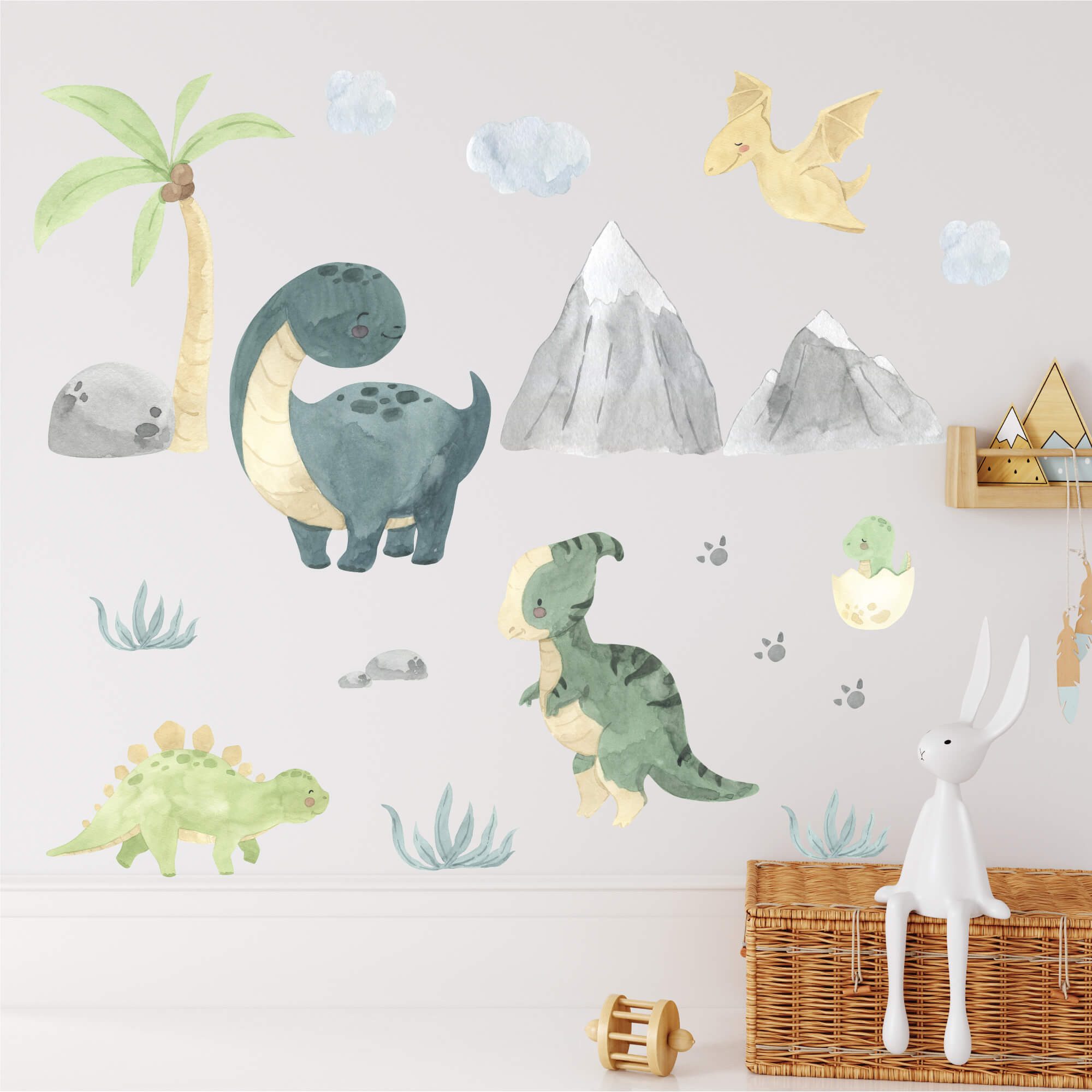 Hakuna Matte Badematte Hakuna Matte XXL Wandtattoo für Kinderzimmer "Dinosaurs" 0,9x0,6m