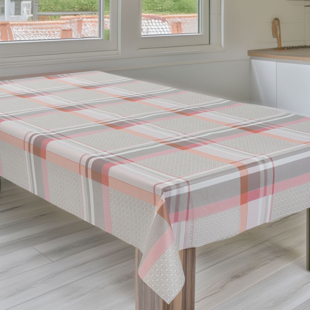 laro Tischdecke Wachstuchtischdecke Linea Grid PVC Eckig