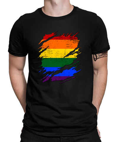 Quattro Formatee Kurzarmshirt CSD - Stolz Regenbogen LGBT Gay Pride Herren T-Shirt (1-tlg)