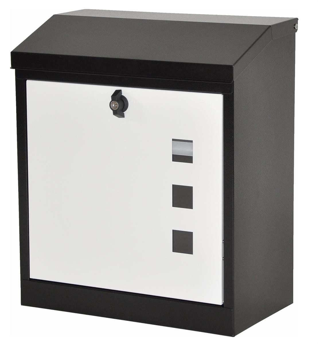 dazikemo Wandbriefkasten Briefkasten Paketbox anthrazit/weiß