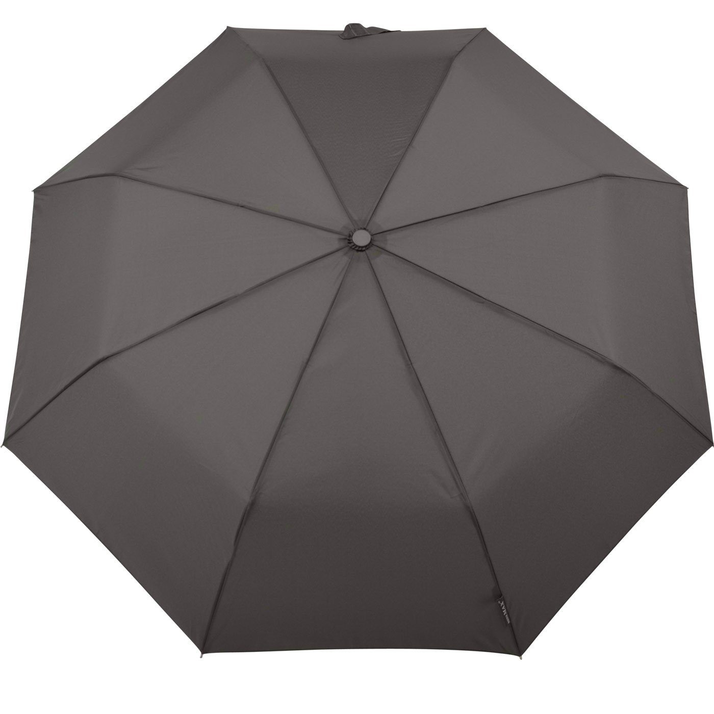 Stoff Öko besteht miniMAX® recyceltem ECO Regenschirm leicht Impliva grau aus PET Taschenregenschirm Handöffner,