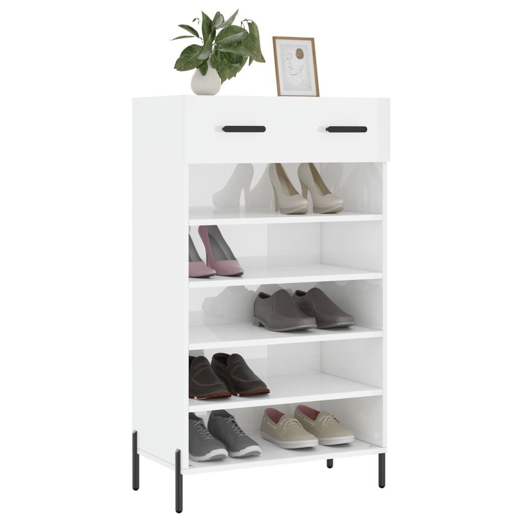 vidaXL Schuhschrank Schuhschrank Hochglanz-Weiß 60x35x105 cm günstig online kaufen