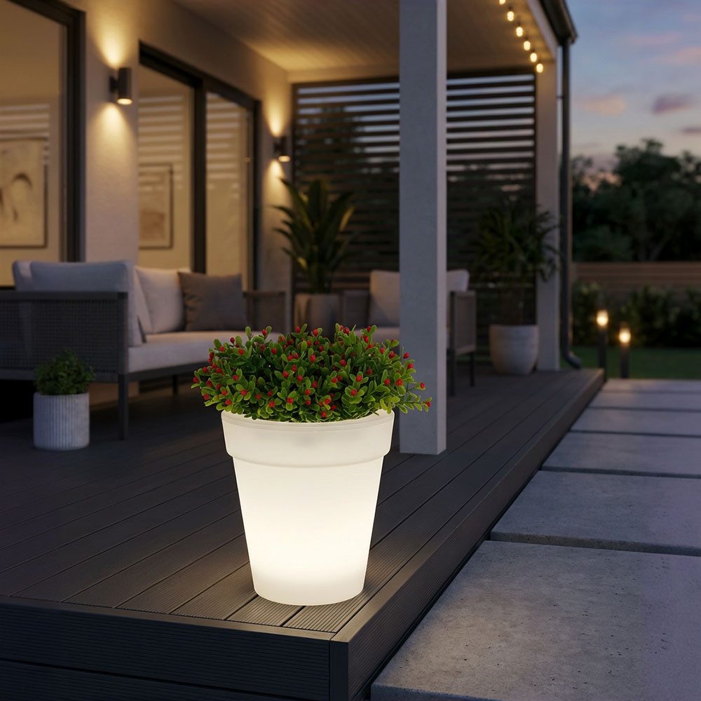 etc-shop Gartenleuchte, LED-Leuchtmittel fest verbaut, Neutralweiß, Solar LED Außen Blumenkübel Garten Blumentopf leuchtend 2er Set