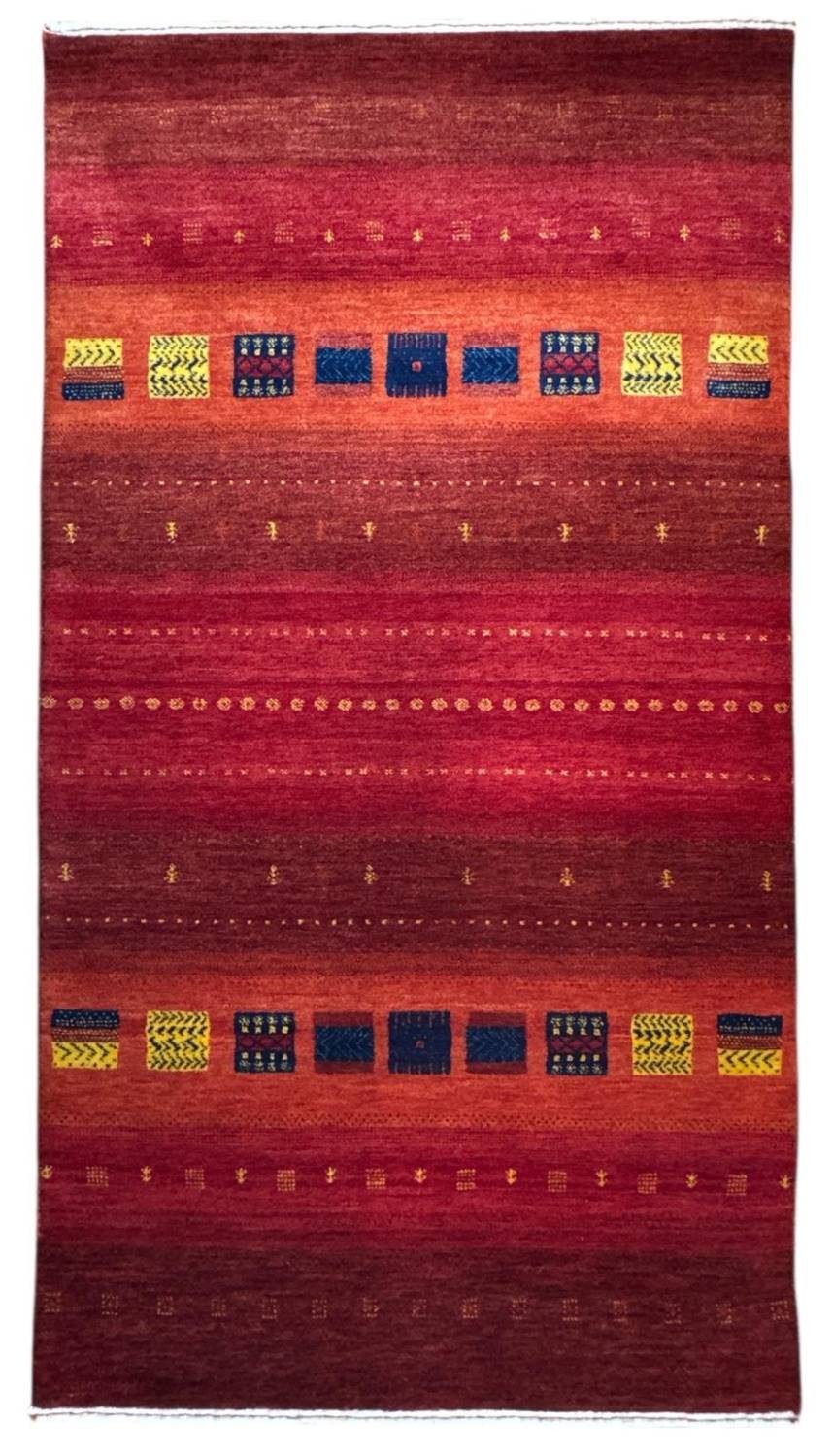 Rug Studios Teppich LORIBAFT TEPPICH HANDGEKNÜPFT, Rechteckig, Höhe: 18 mm, Wohnzimmer, 70 x 140 cm, Rot