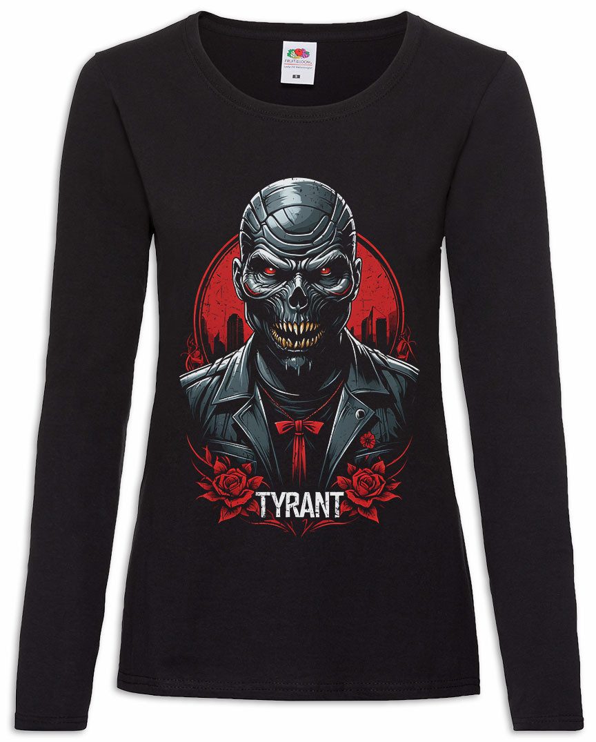 Langarmshirt Oldschool Tyrant Damen Langarmshirt Evil Horror Racoon Resident City