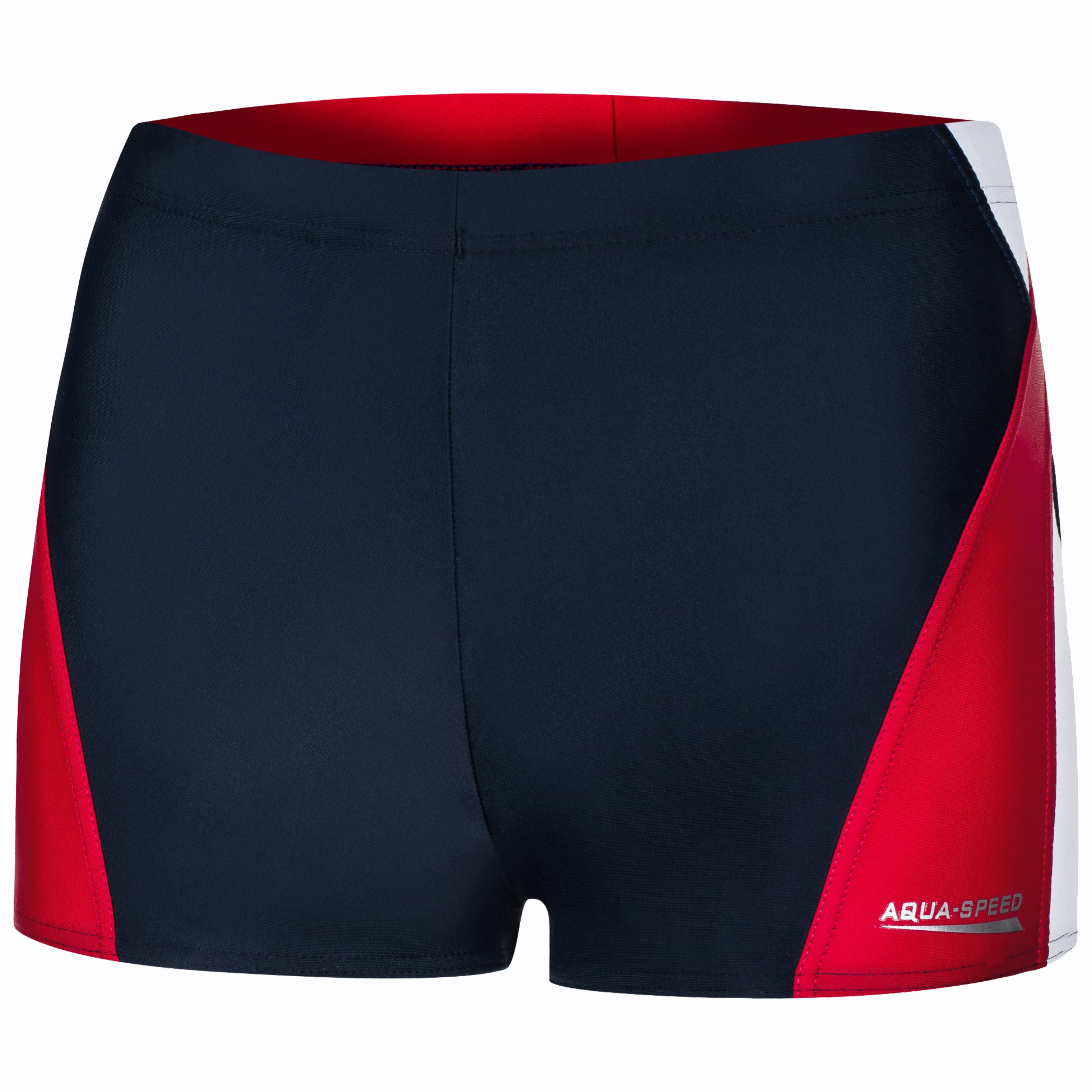 Aqua Speed Badehose für Herren Alex Swim Trunks eng Stretch Navy Weiß Rot M (Für strukturierte Serienarbeit im Schwimmbecken) Glattes Obermaterial reduziert Reibung im Wasser