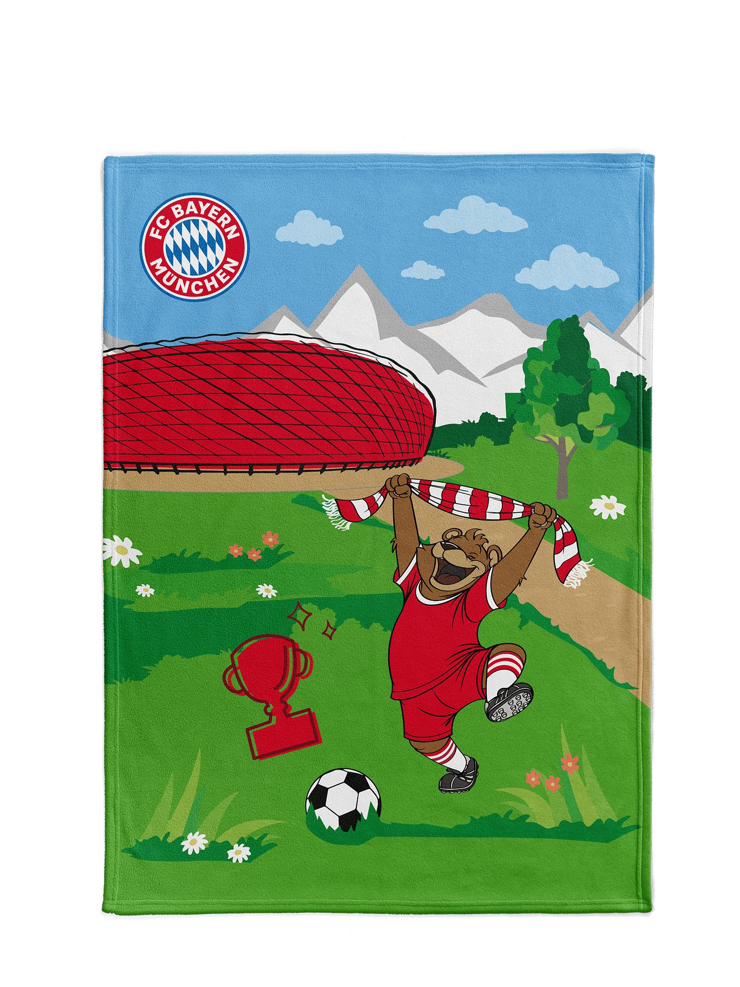 Wohndecke FC Bayern München, Kuscheldecke Berni 100x140 cm, Mehrfarbig, FC Bayern München