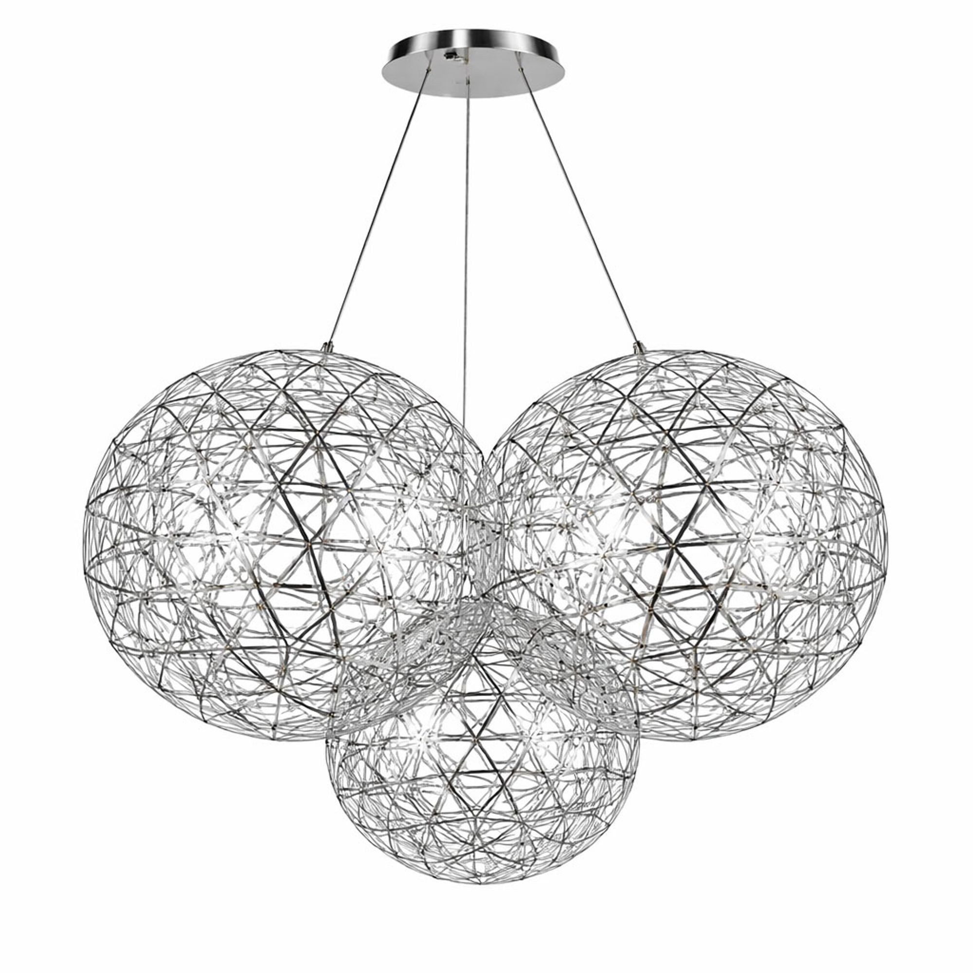 s.luce Pendelleuchte s.luce Atom LED Mehrfach-Pendelleuchte Cluster 3-flammig Chrom, Warmweiß