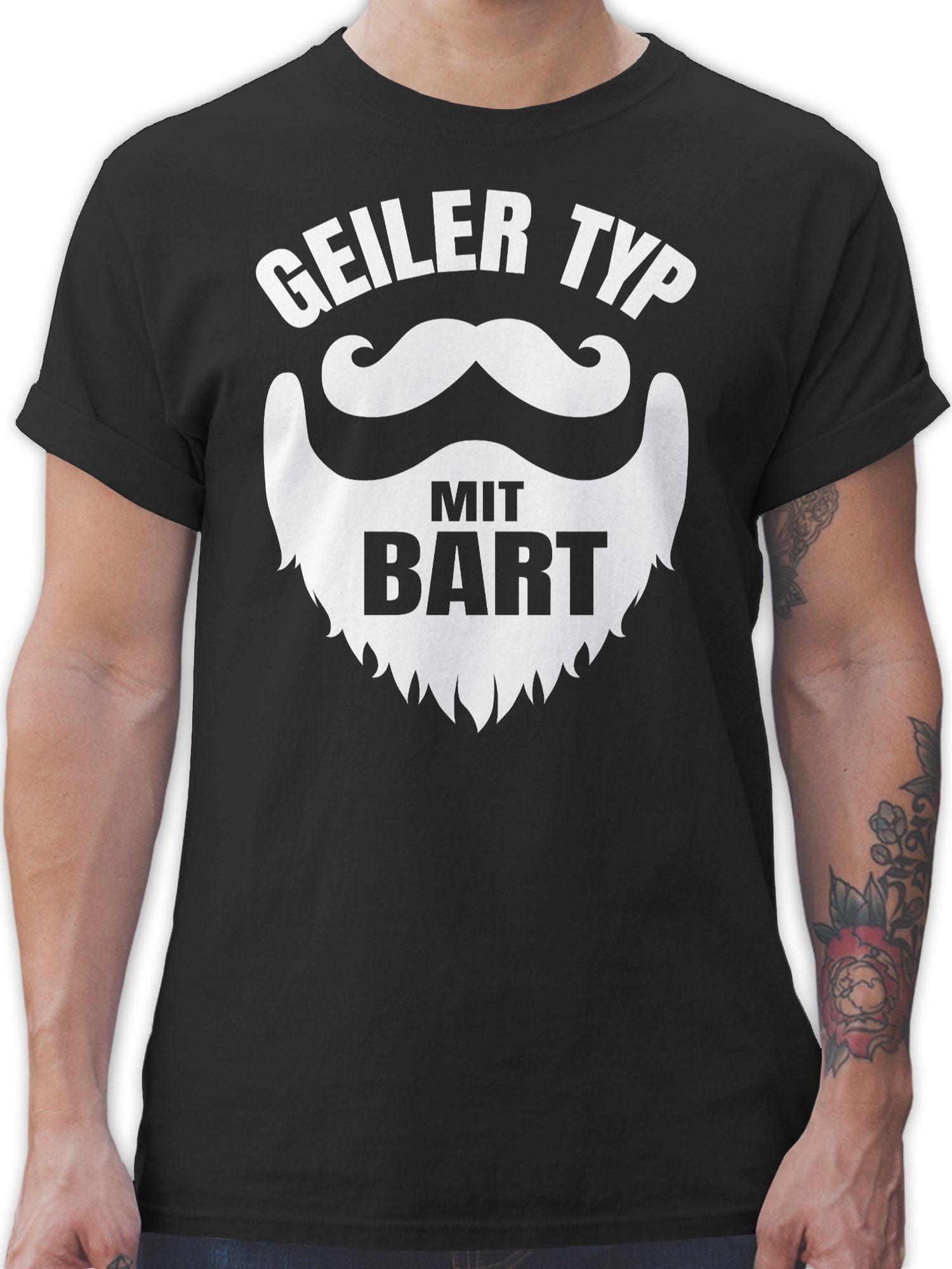Shirtracer TShirt »Geiler Typ mit Bart weiß Sprüche Statement mit