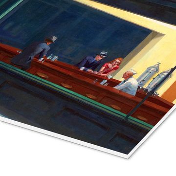 Posterlounge Forex-Bild Edward Hopper, Nachtschwärmer, Wohnzimmer Modern Malerei