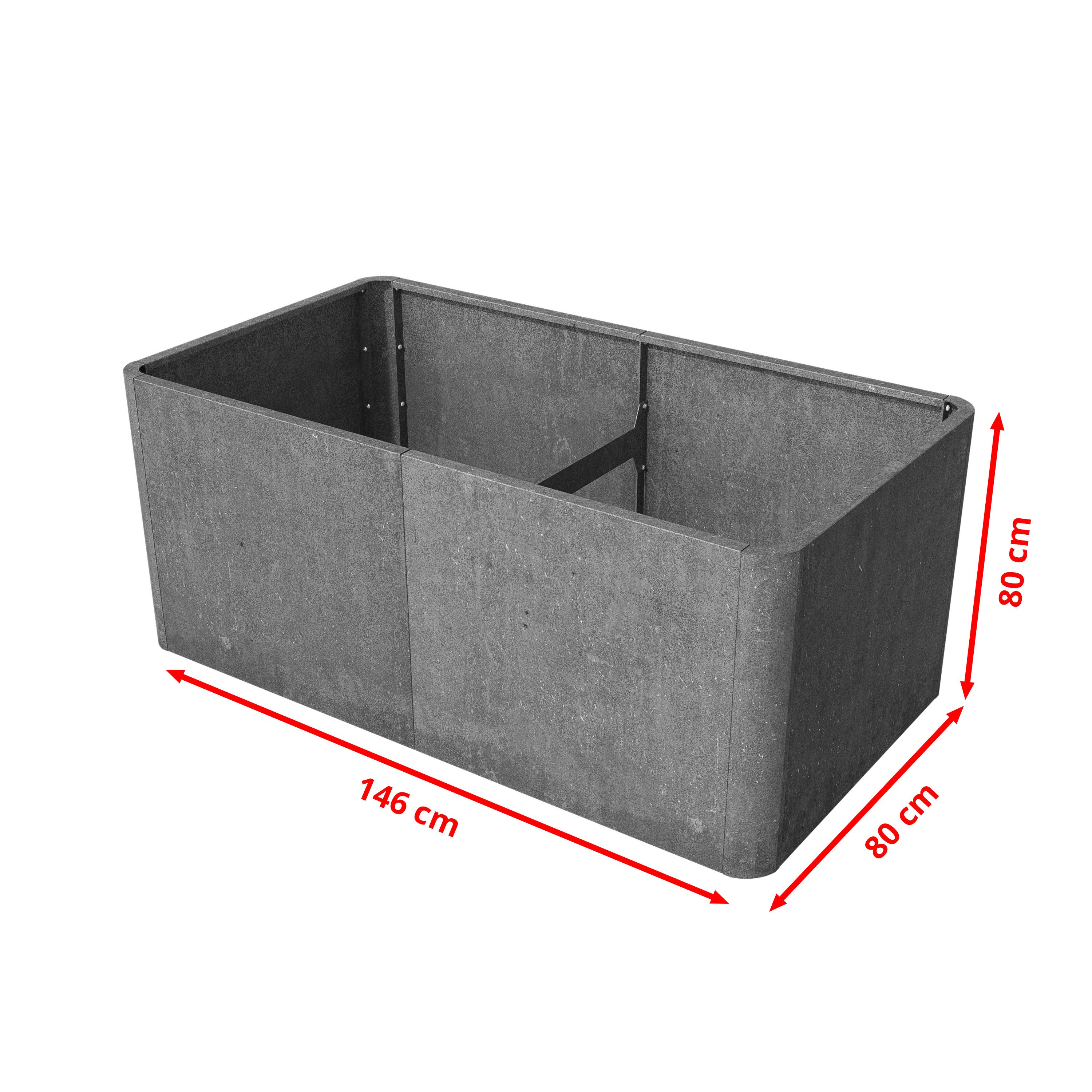 GFP Hochbeet PRIMEYARD Mario 146x80x80 cm, Rost-Optik, Cortenstahl, inkl. Lochboden