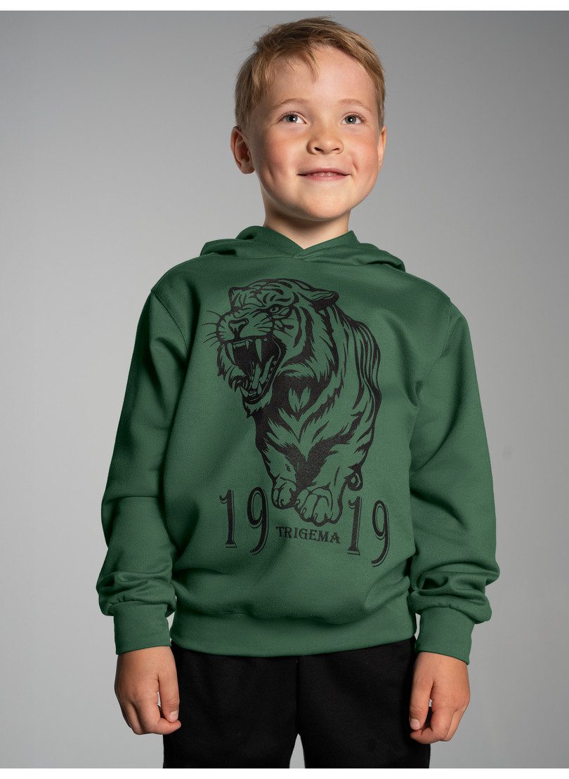 Trigema Kapuzensweatshirt TRIGEMA Hoodie mit großem Tiger-Printmotiv