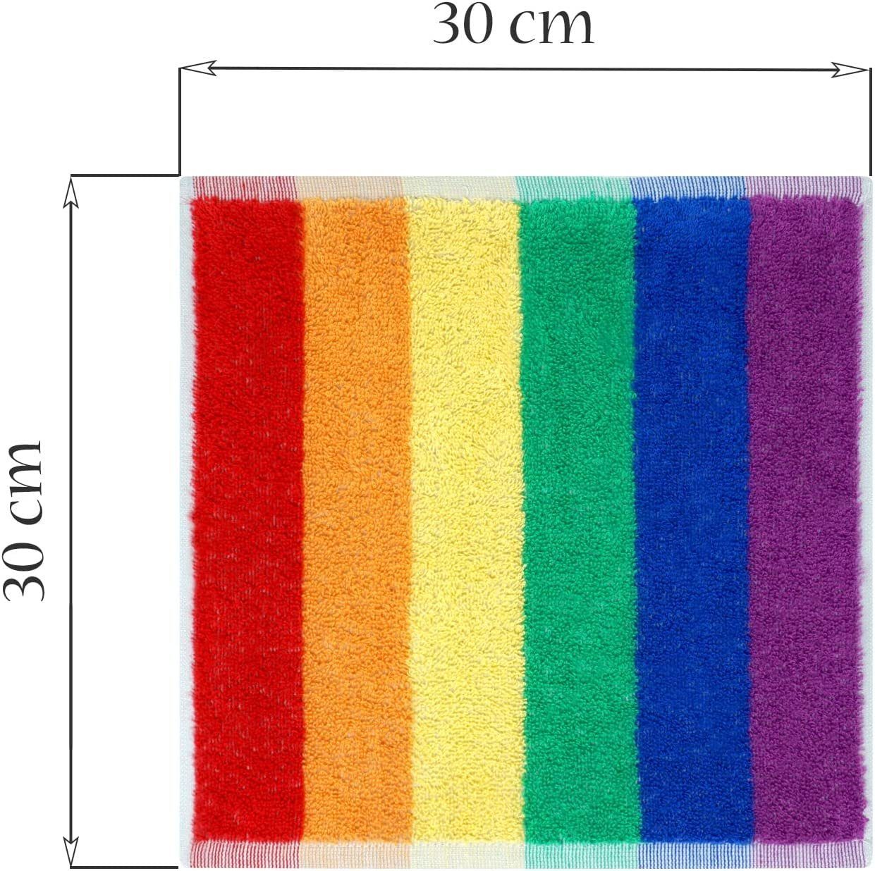 Waschlappen gestreifte bunt Regenbogen (Set, cm 30x30 4-tlg), Lashuma Seiftuch