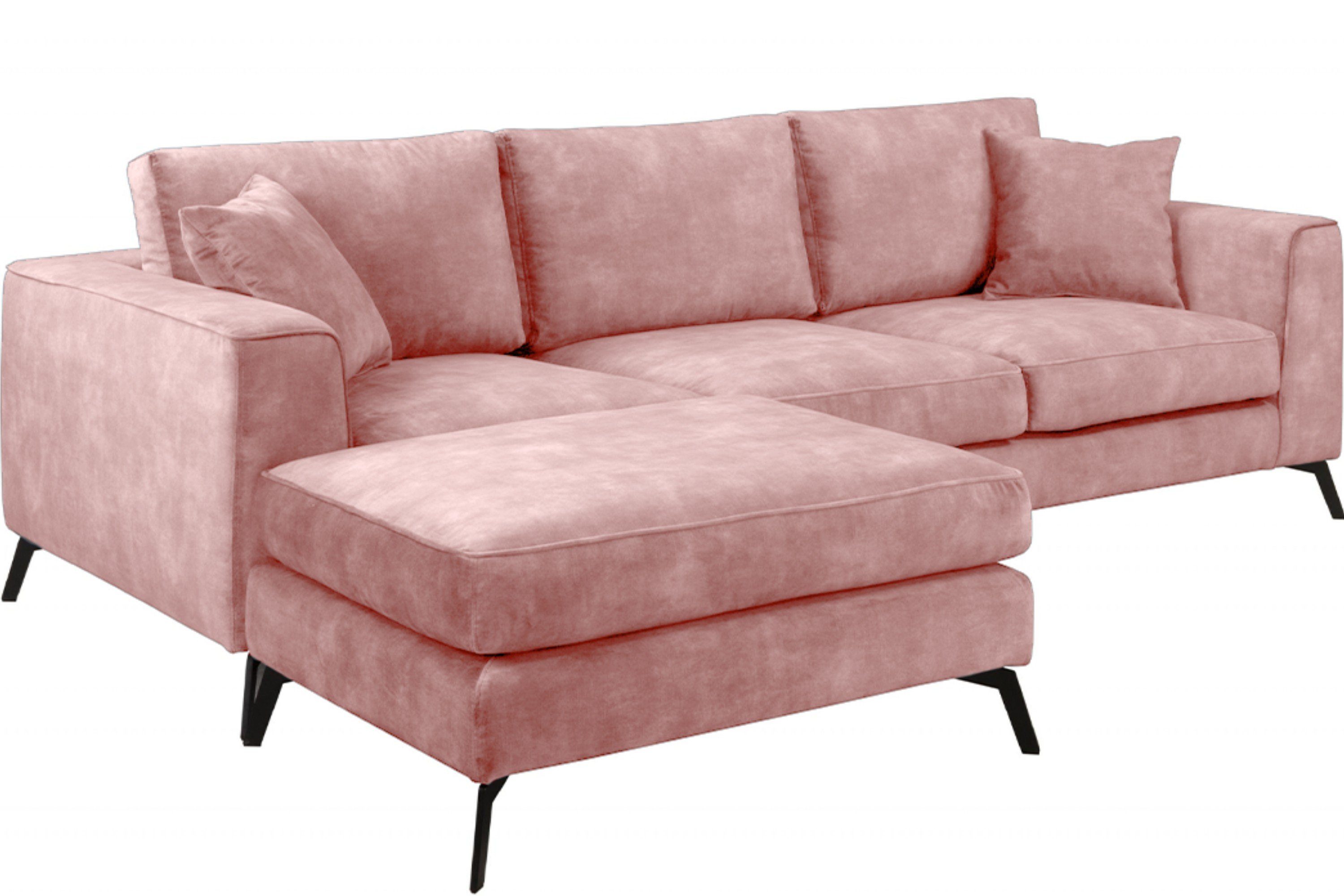 rosa Beschichtung rosa Loft-Stil, Design, Ecksofa zeitloses NORIS links/rechts, Beine, hohe Ecksofa hydrophobe | Konsimo