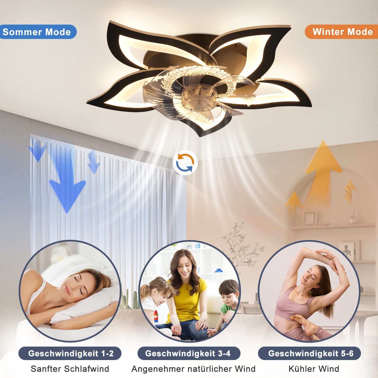Nettlife Deckenventilator Mit Licht und Fernbedienung günstig online kaufen