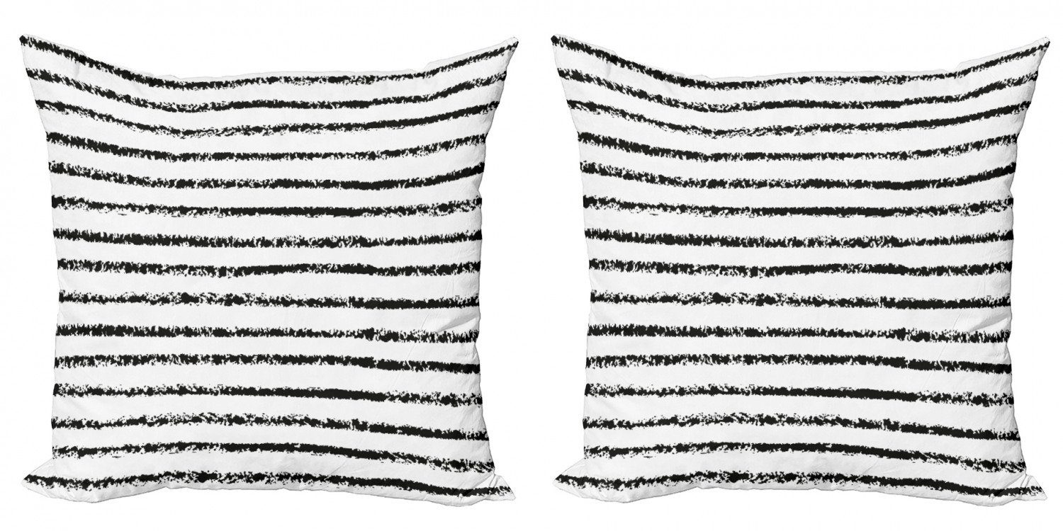 Kissenbezüge Modern Accent Doppelseitiger Digitaldruck, Abakuhaus (2 Stück), Streifen Grungy Brushstroke Linien