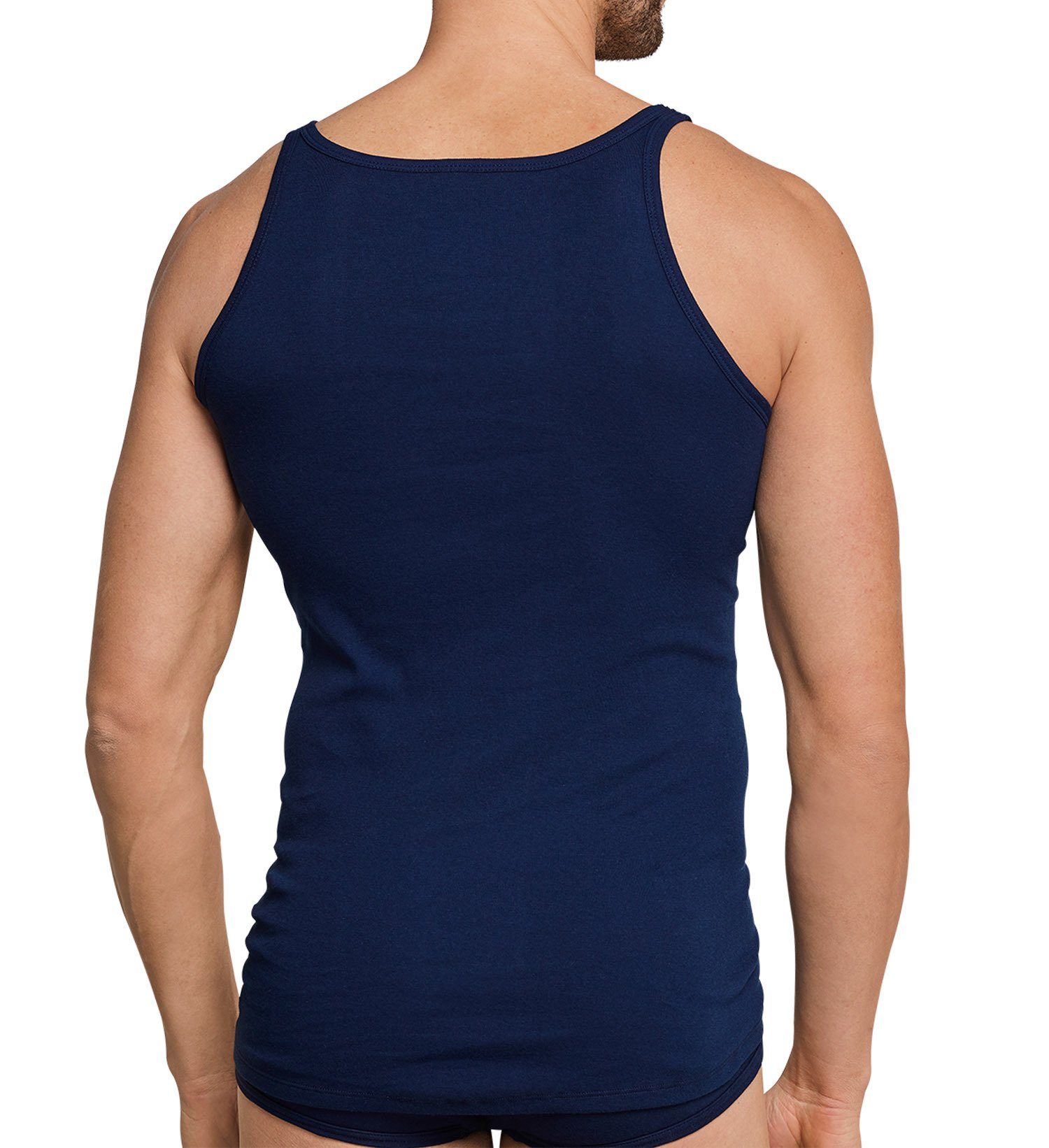 - ohne Arm, Original Blau Unterhemd Sport-Jacke, Herren Schiesser Unterhemd