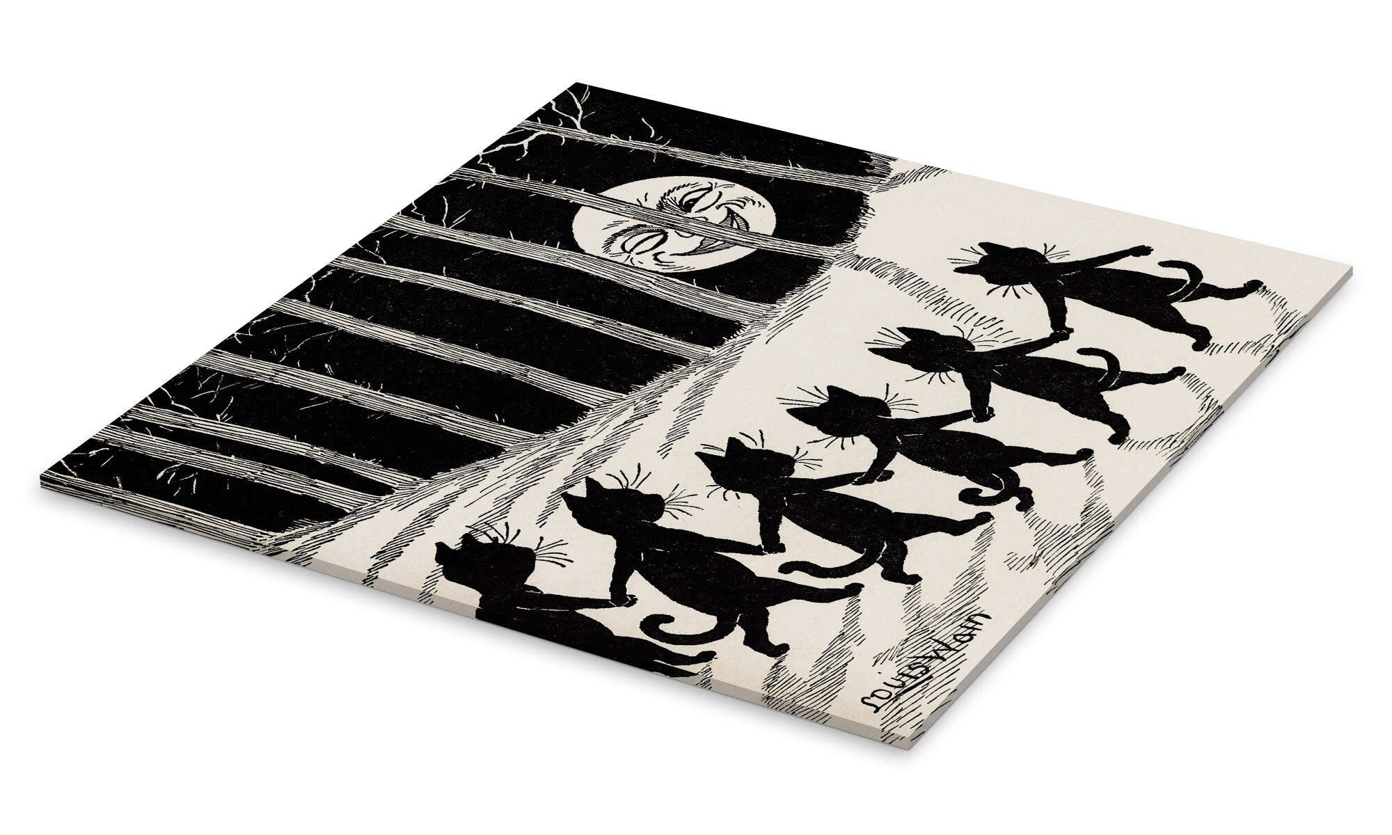 Posterlounge Wandbild Katzen bei Vollmond, Louis günstig online kaufen