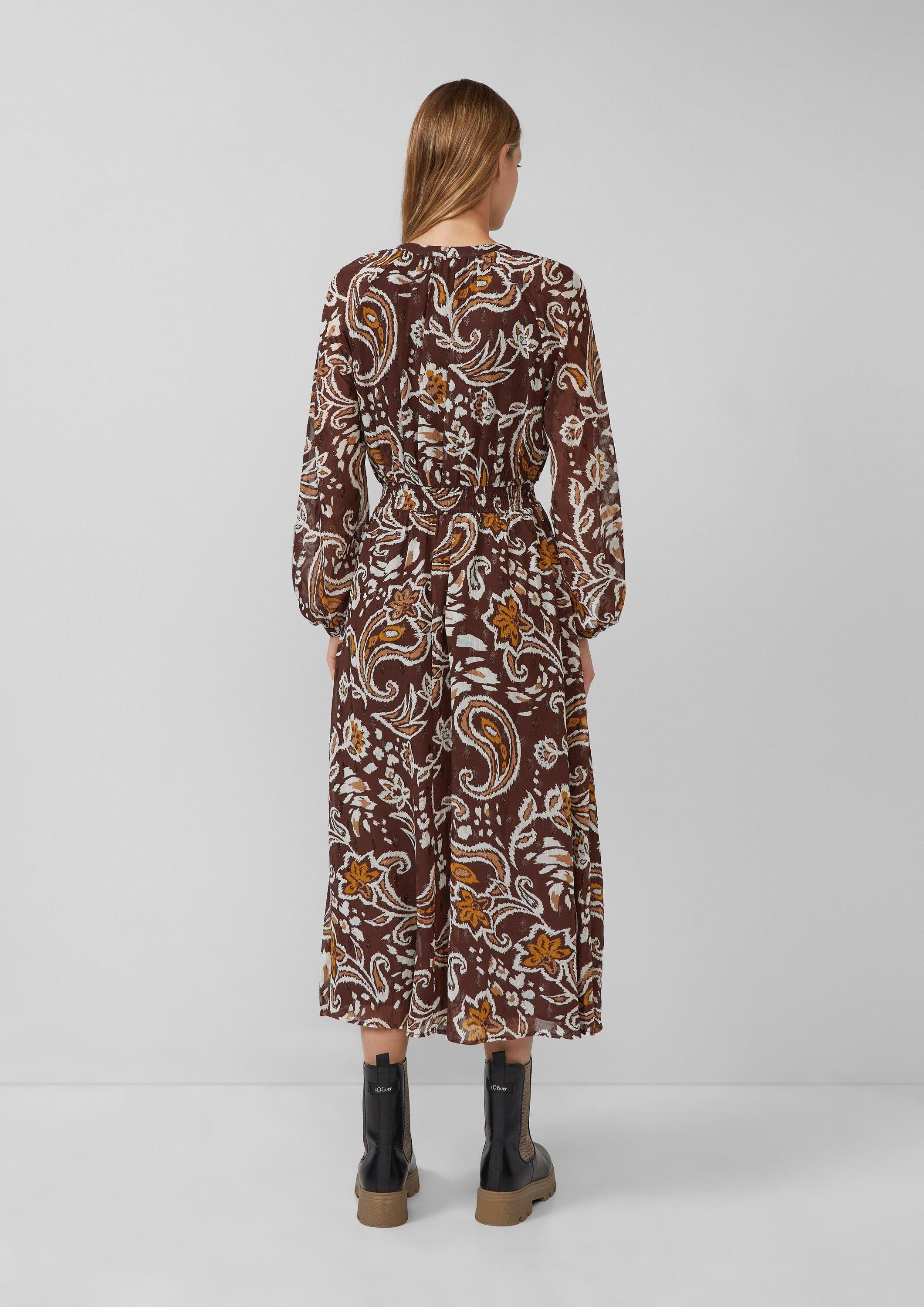 s.Oliver Midikleid Kleid Chiffonkleid mit Effektgarn im Relaxed Fit