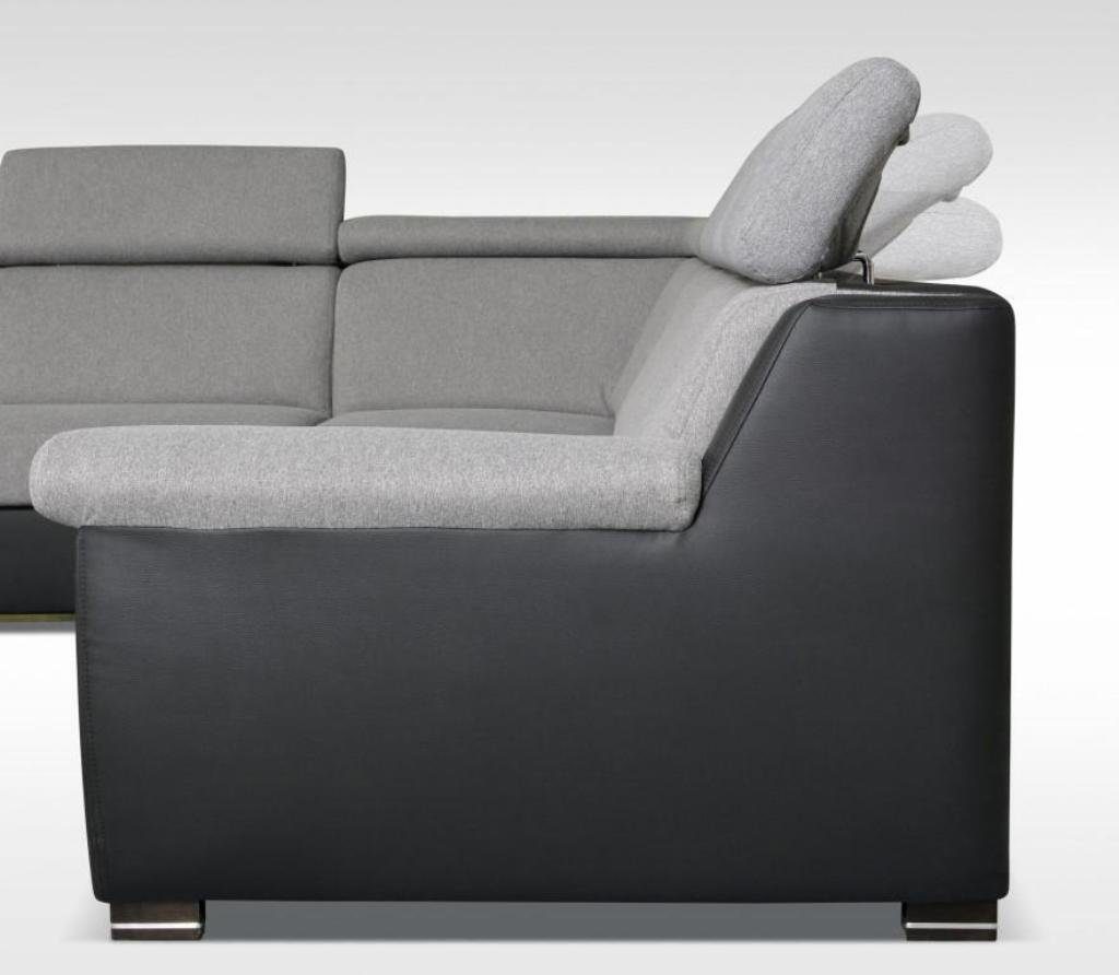 JVmoebel Ecksofa, Polsterstoff exklusiven Sofa Ecke UForm Sofas Couch Textil Design