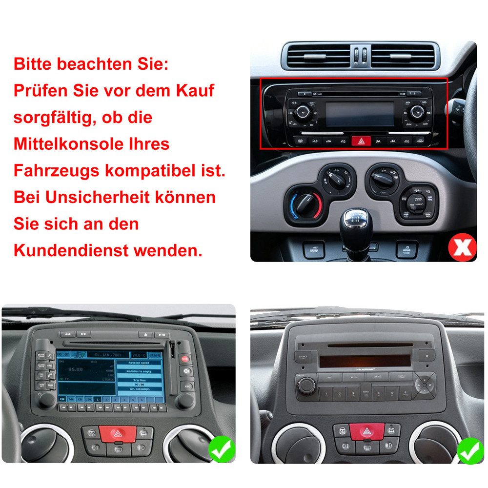ESSGOO 9" Autoradio Android 15 Carplay GPS NAVI SWC Für Fiat Panda 2003-2012 Autoradio (RDS, 4+64GB(optional), Digitalradio (DAB), FM, BT 4.1, SWC, Carplay Android Auto Bluetooth EQ USB GPS Navi WIFI Touchscreen)