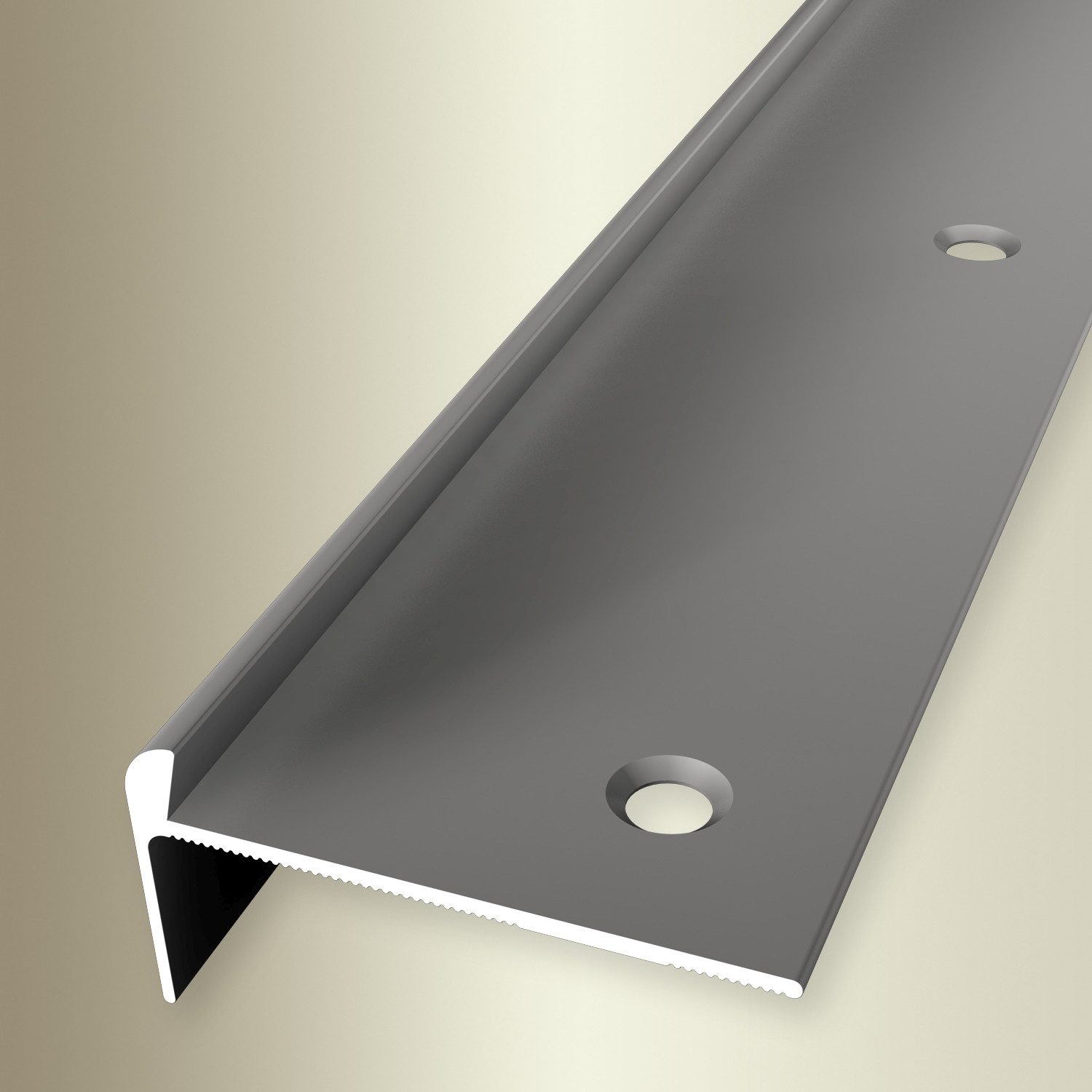 Küberit Treppenkantenprofil 22 x 48 x 2500 mm Winkelprofil Edelstahl Gebohrt Aluminium
