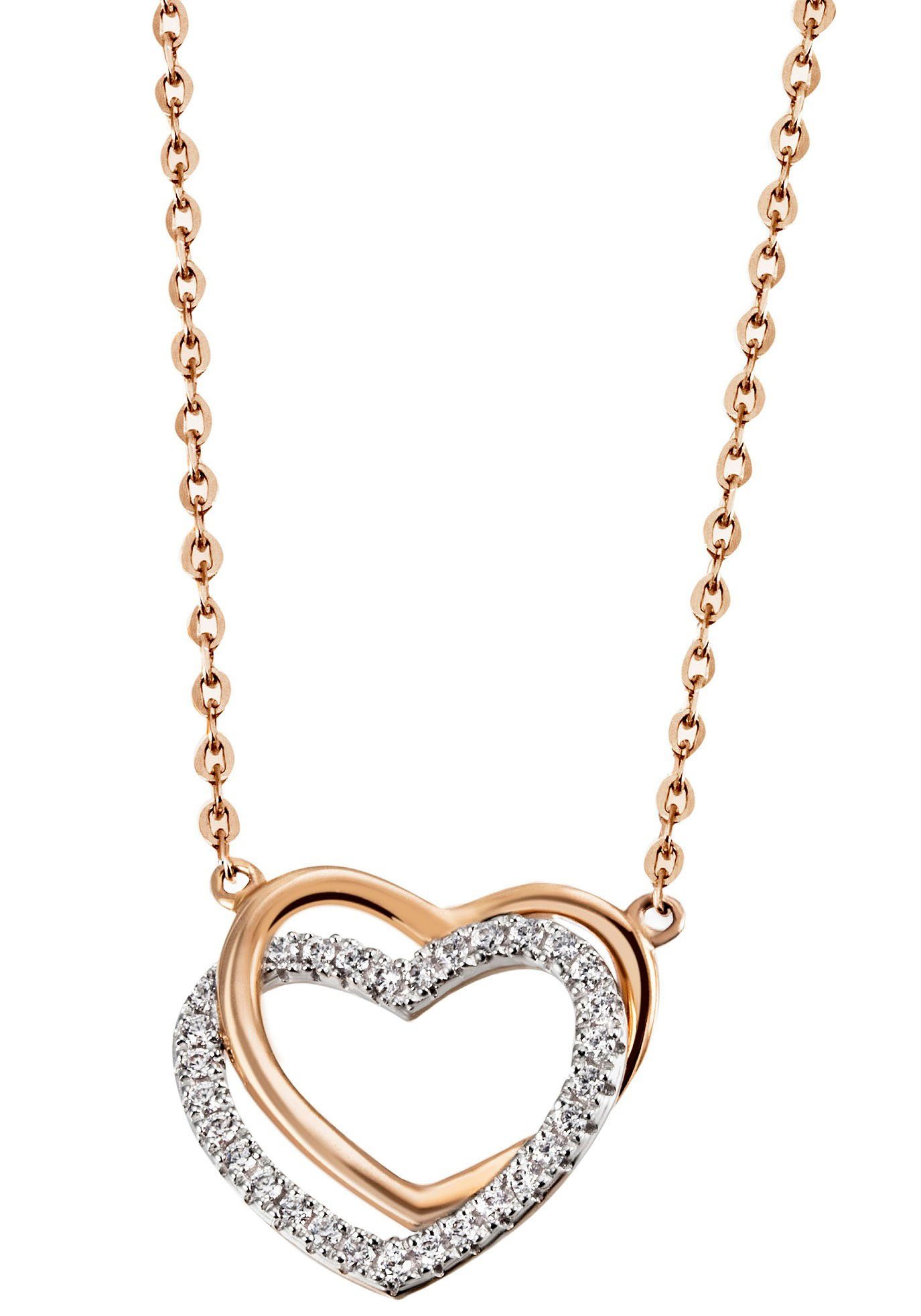 Kette mit Anhänger Schmuck Geschenk Silber 925 Halsschmuck Halskette Ankerkette Herz