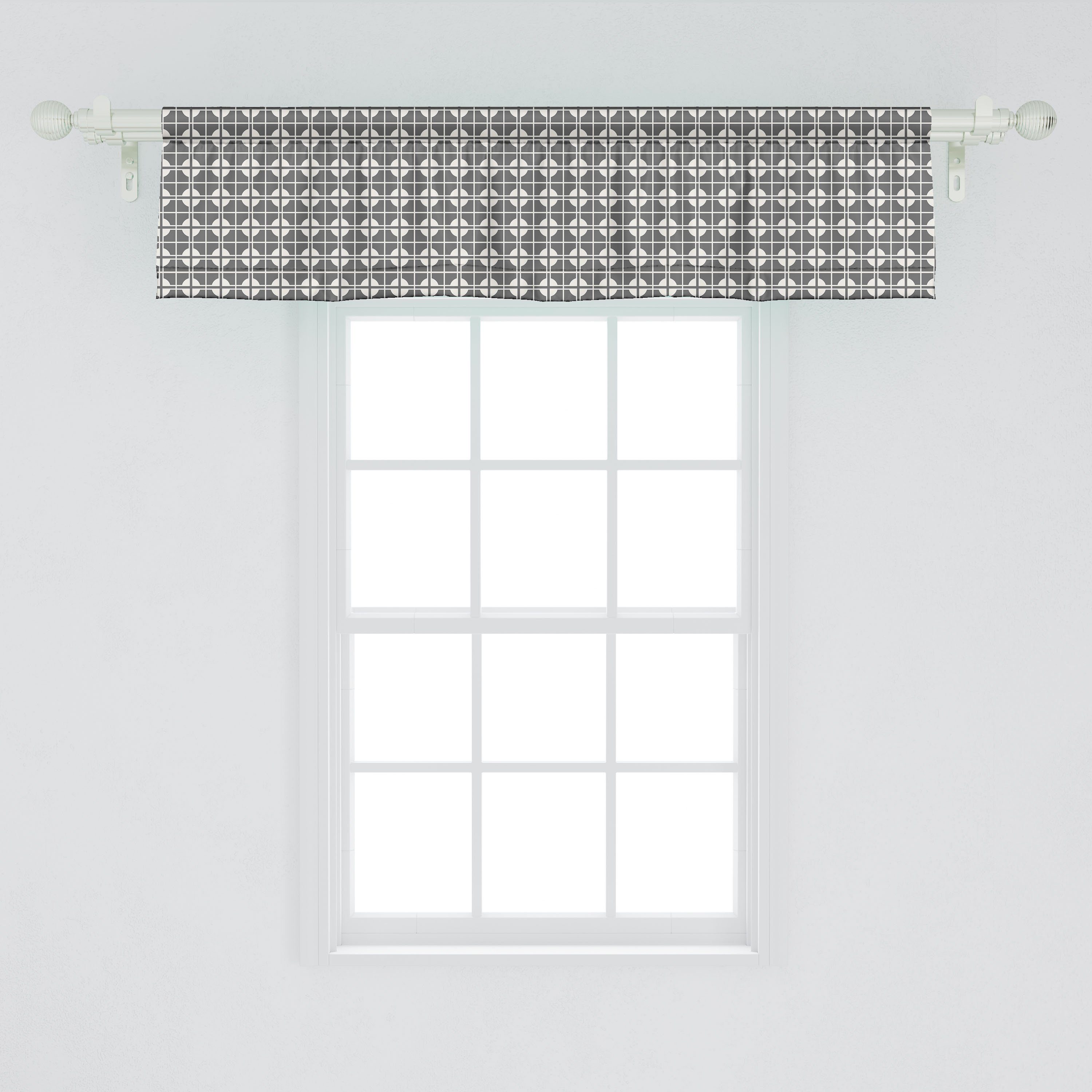 Scheibengardine Vorhang Volant für mit Microfaser, Dekor Squares Abakuhaus, Rounds Schlafzimmer und Stangentasche, Küche Abstrakt Linien