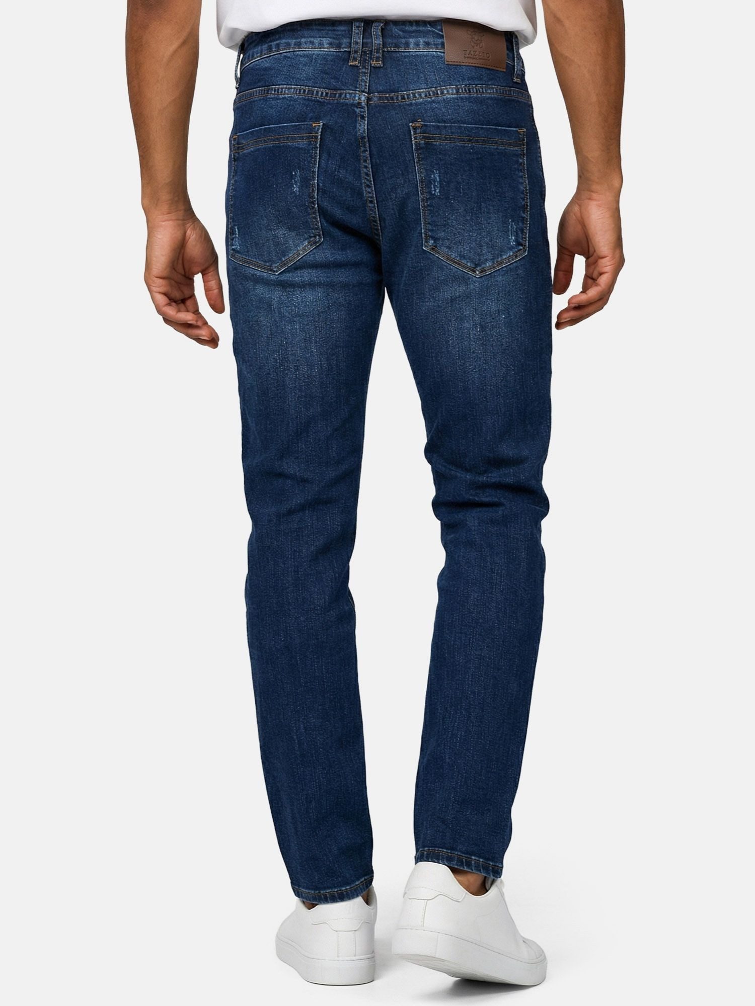 Tazzio Slim-fit-Jeans A110 Destroyed-Look mit Paint-Splatter-Effekt & Used-Waschung – Bild 3 von 5