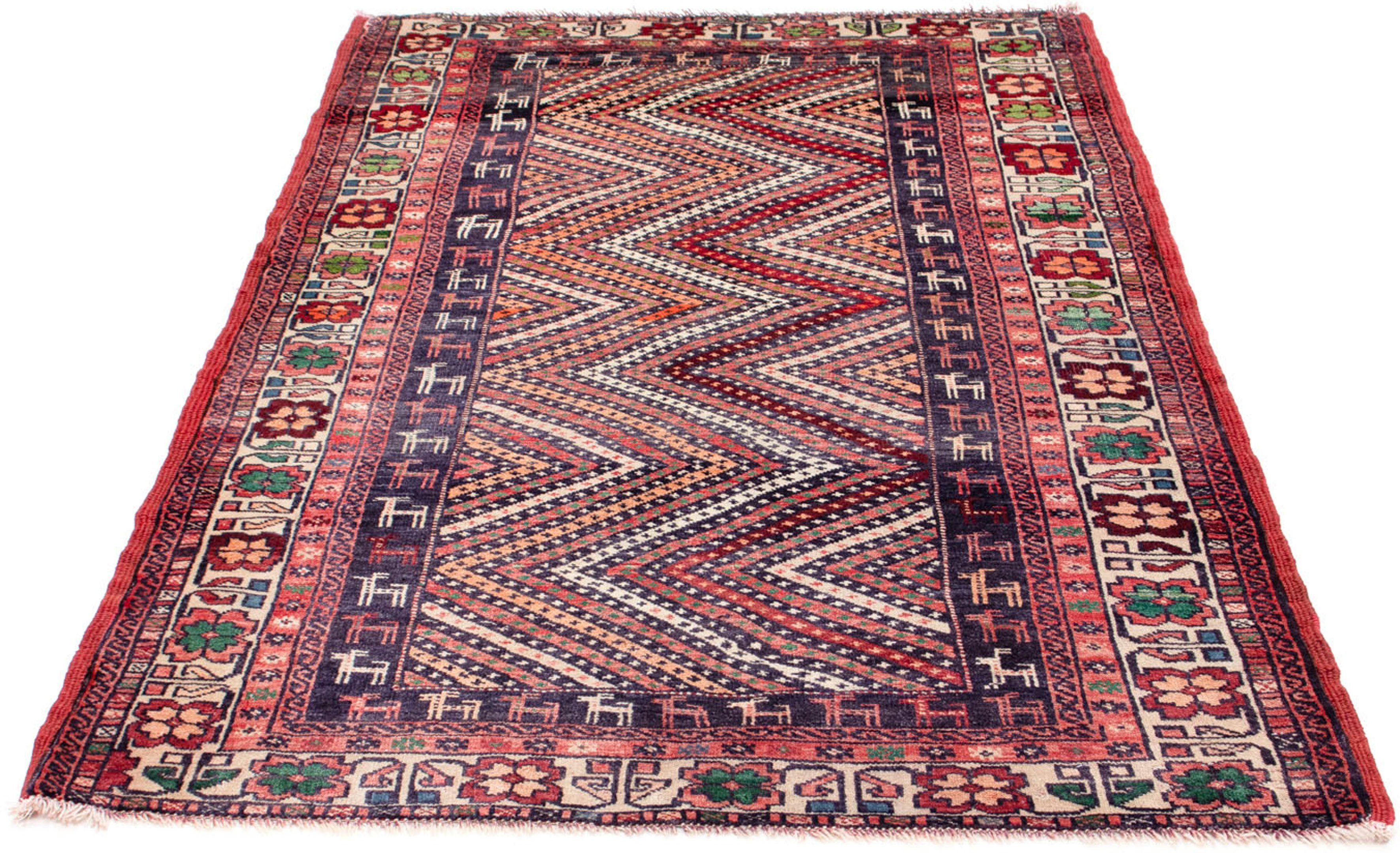 Orientteppich Belutsch - 157 x 104 cm - mehrfarbig, morgenland, rechteckig, Höhe: 8 mm, Wohnzimmer, Handgeknüpft, Einzelstück mit Zertifikat