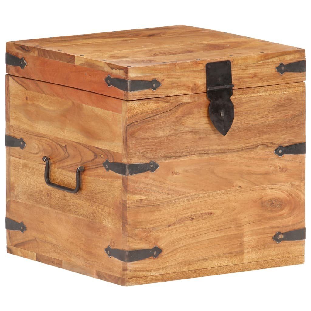 vidaXL Aufbewahrungsbox 40x40x40 Akazie (1 cm Dunkelbraun Truhe Massivholz St)