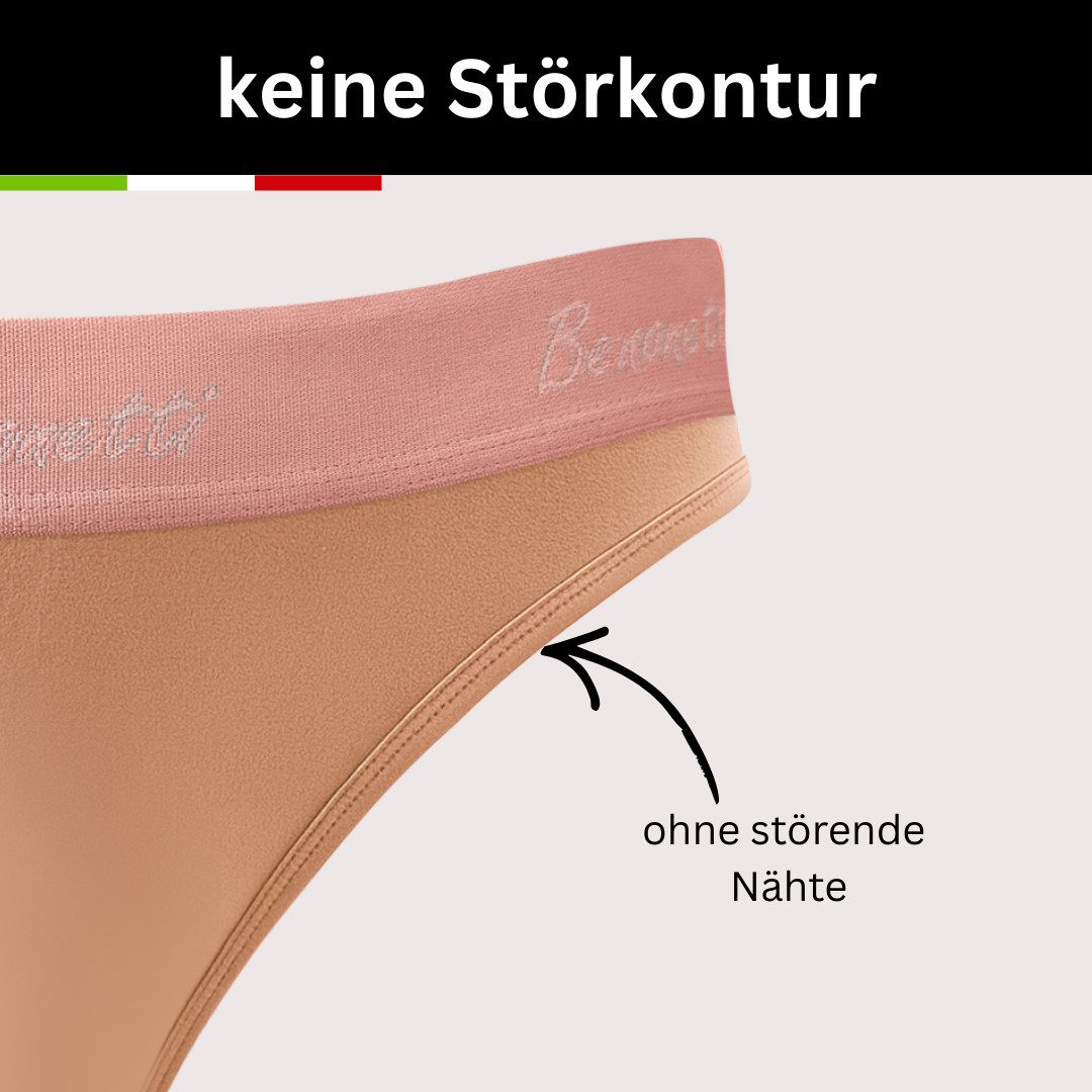 Benonetti Slip Damenslips Baumwolle Unterhosen Damen - Weich & atmungsaktiv nahtlose (3er Set, 3er-Pack) Sportlich & bequem