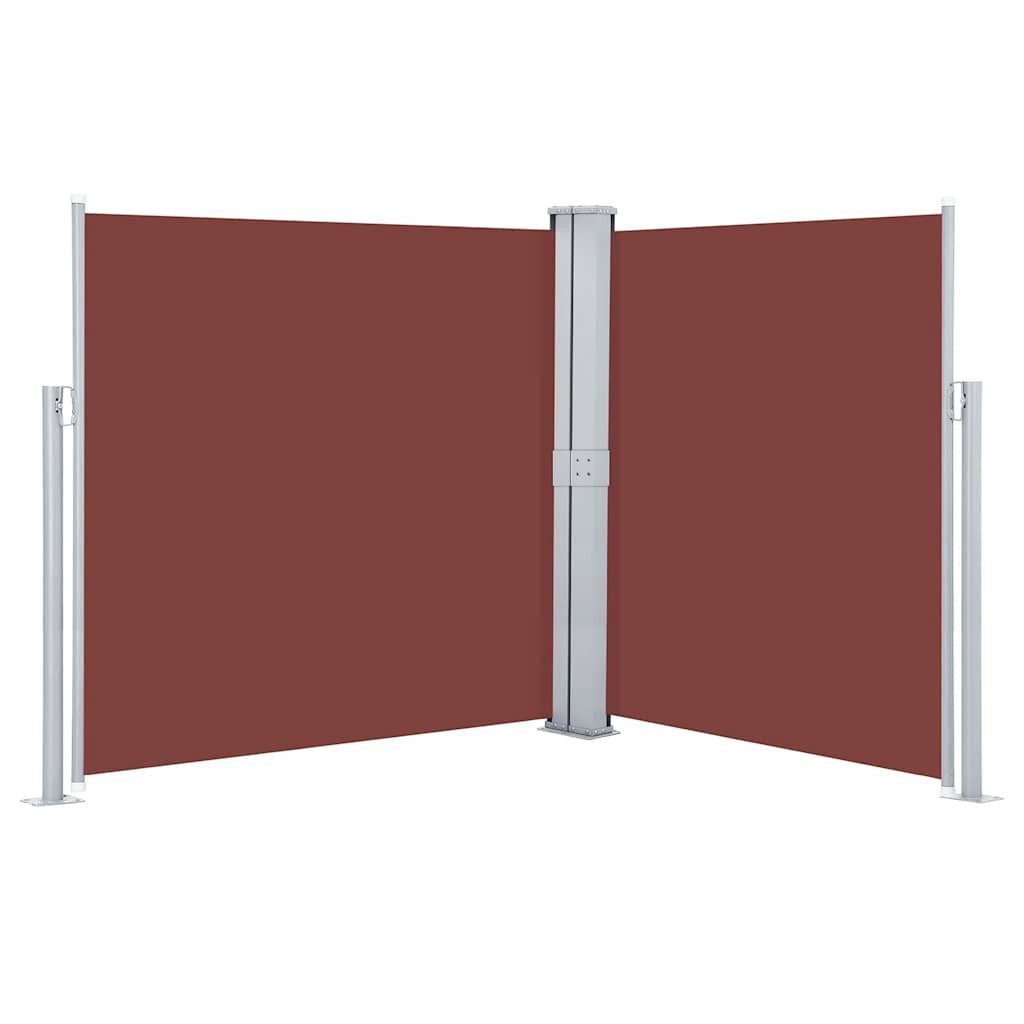 furnicato Seitenmarkise Garten-Braun 140 x (0-600) cm mit automatischer UV-beständiger Sichtschutzschirm mit wasserabweisendem Polyester