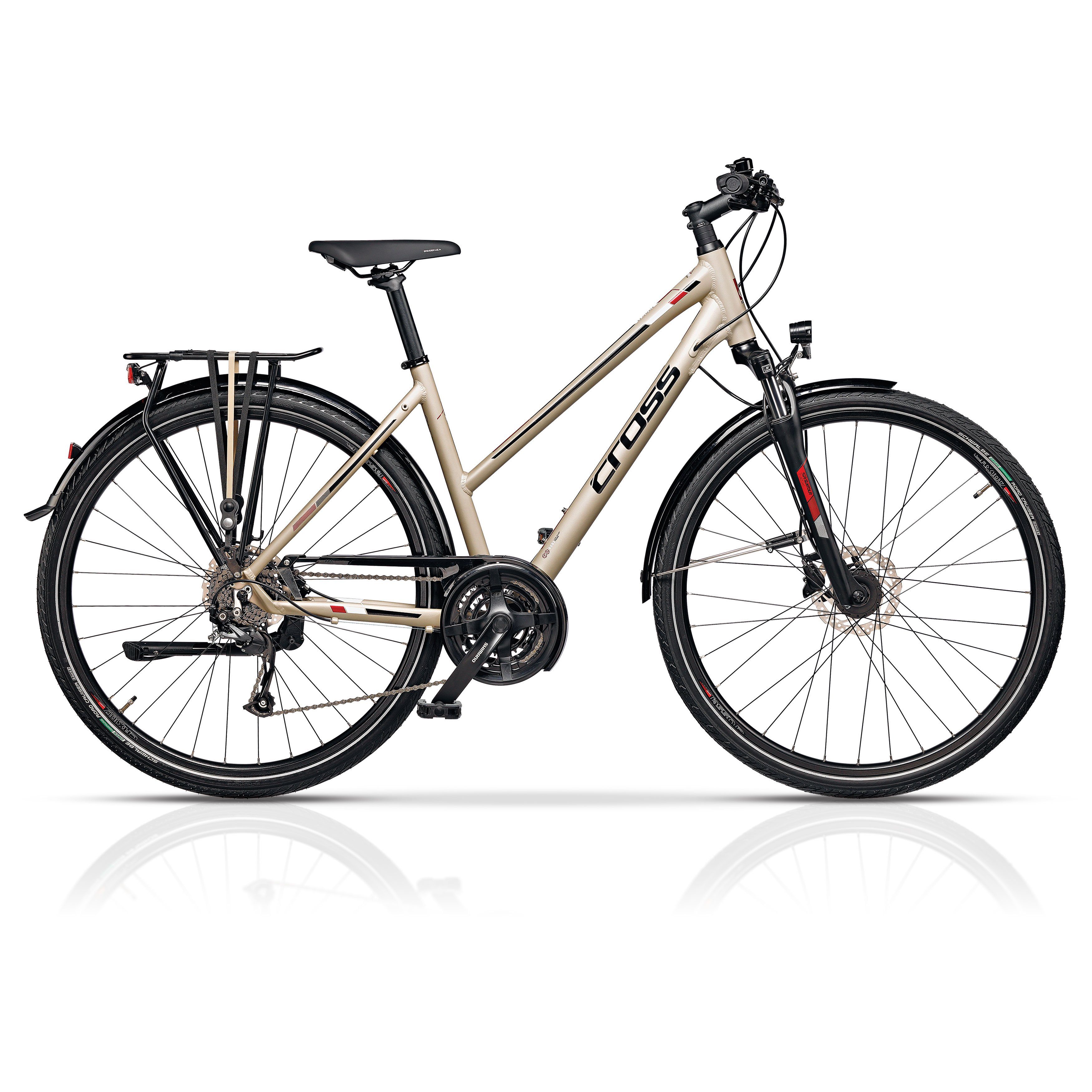 48 Fahrrad Shimano « cm 2024 Modeljahr » TRAVEL Gang - Trekkingrad Damen cm Zoll Beige 44cm Airtracks Rahmenhöhen 24 LADY 28 Trekking Shimano Trekkingbike, Schaltwerk, Kettenschaltung, 52