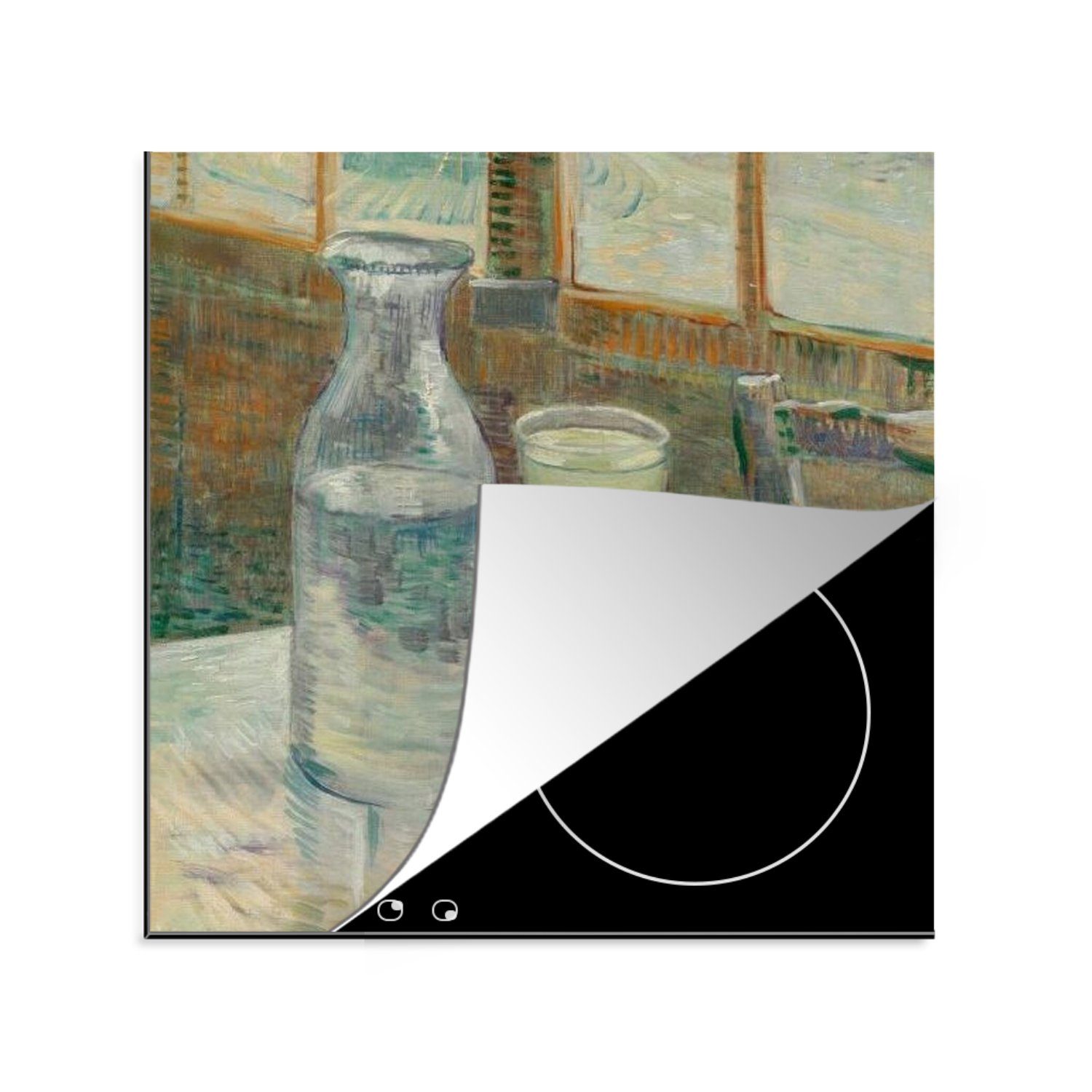 MuchoWow Herdblende-/Abdeckplatte Couchtisch mit Absinth - Vincent van Gogh, Vinyl, (1 tlg), 78x78 cm, Ceranfeldabdeckung, Arbeitsplatte für küche | Herdabdeckplatten