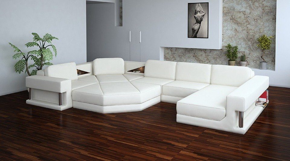 JVmoebel Ecksofa Modern Ecksofa Couch Polster Leder Design Sofa