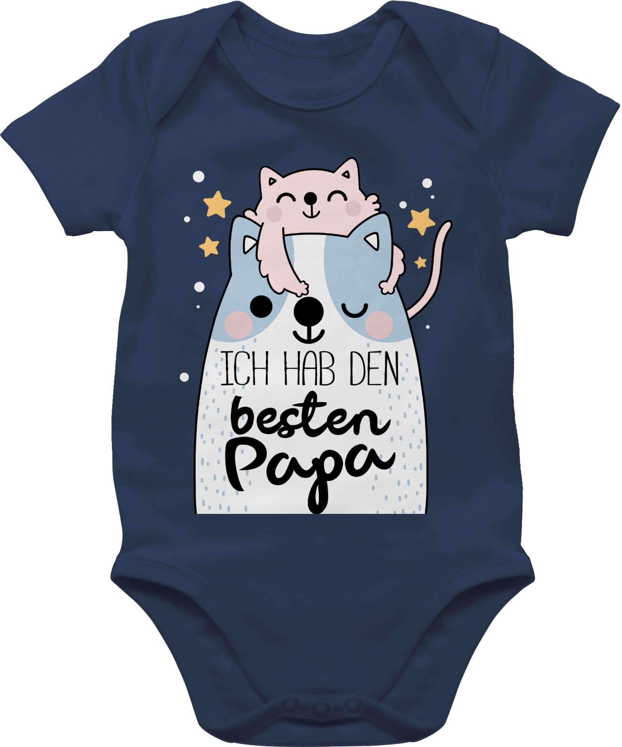 Shirtbody Baby hab Blau 3 Navy Vatertag Ich Katzen Papa den besten Shirtracer Geschenk