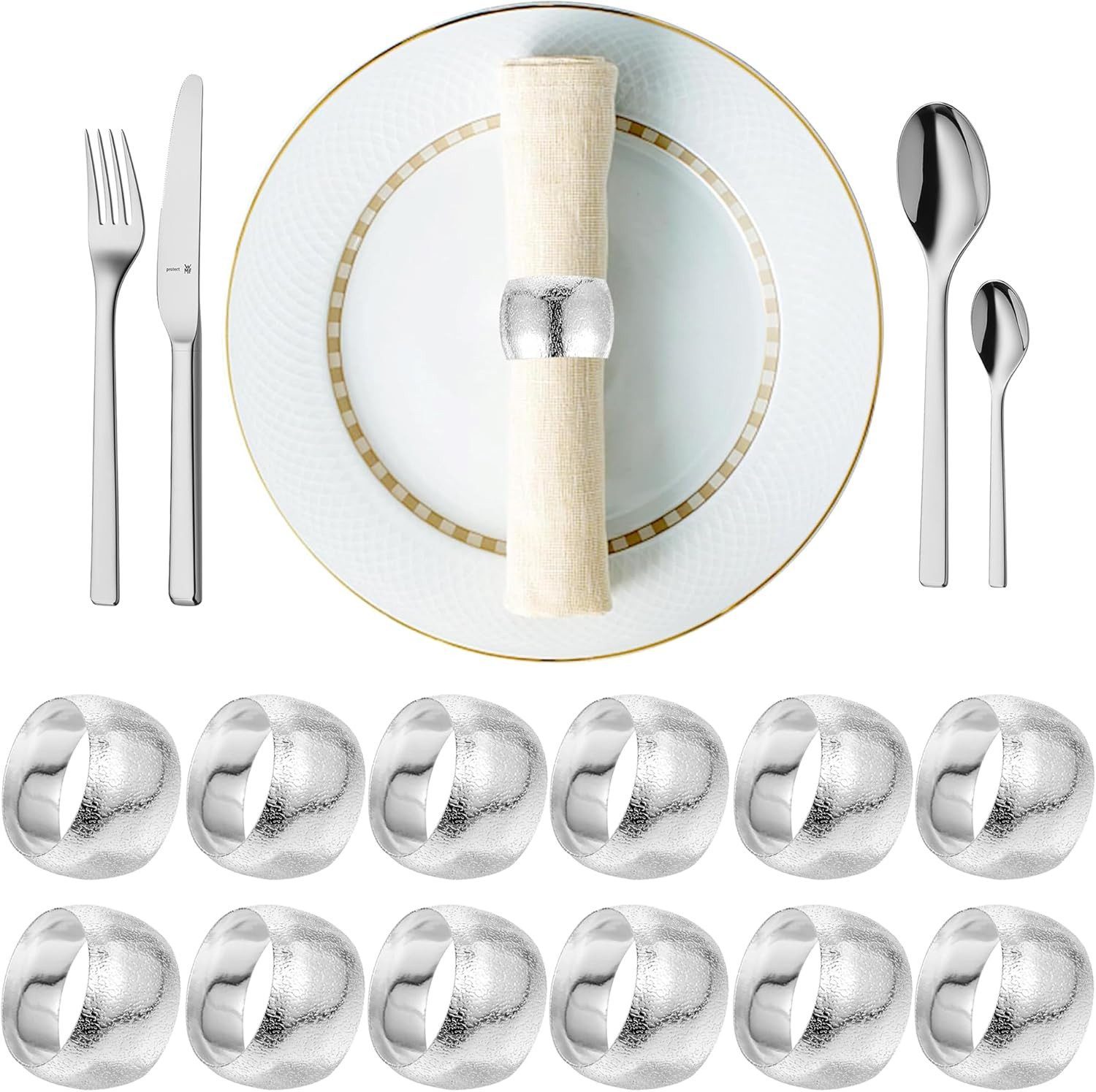 Coonoor Serviettenring 12 Stück Serviettenringe Vintage Elegante Servietten Schnallen, (24-tlg), für Thanksgiving, Hochzeit, Weihnachten, Sammeln, Esstischdekoration
