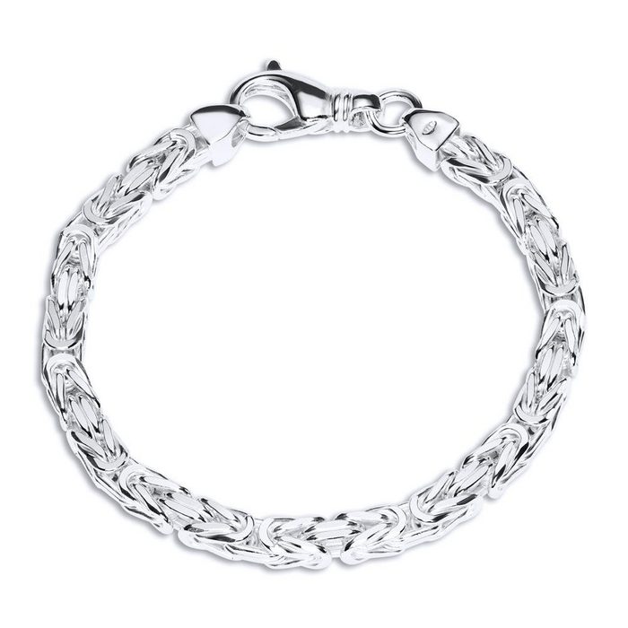 JEWLIX Königsarmband 925 Silberarmband: Königsarmband Silber 6mm breit