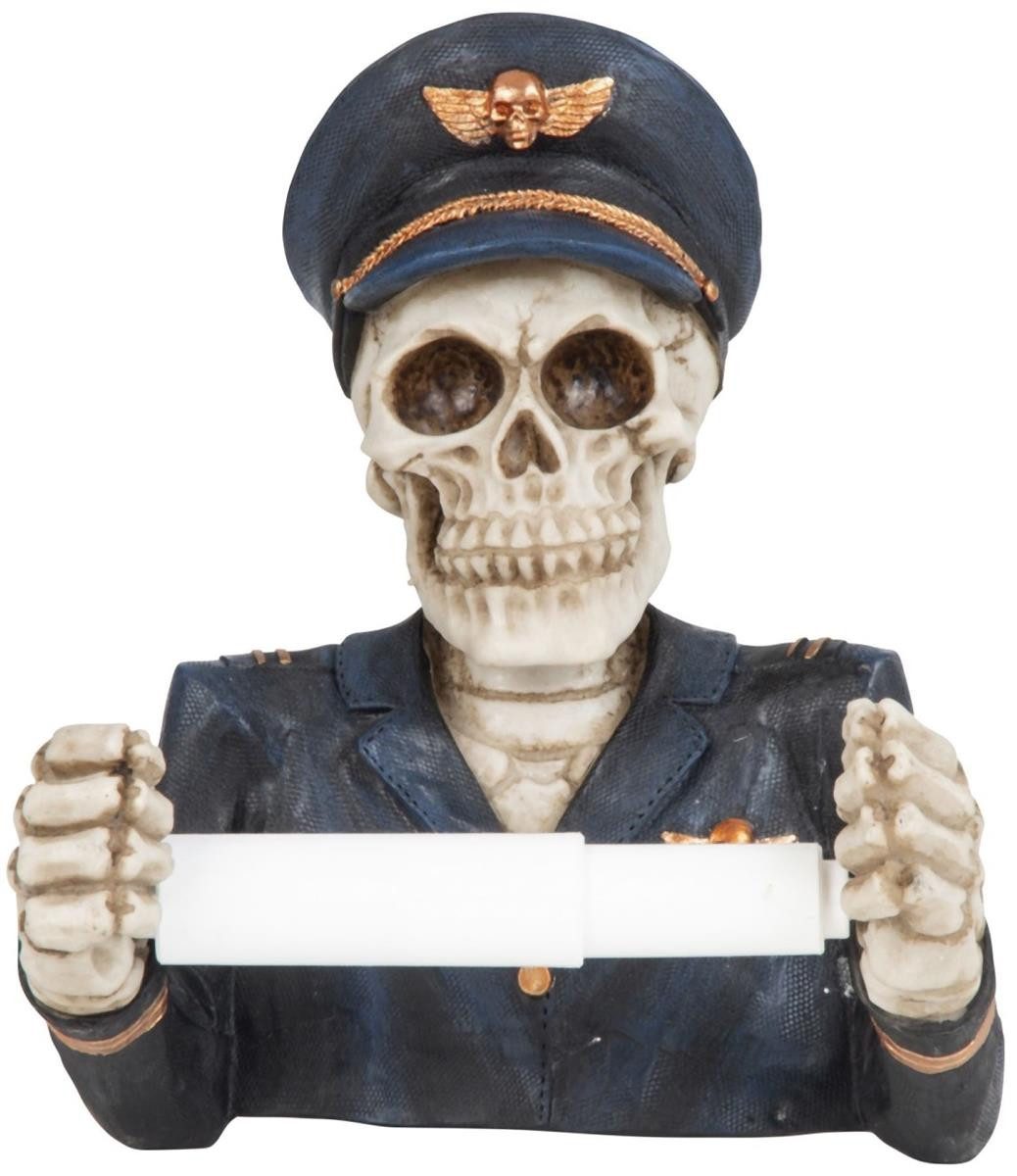 Geschenkestadl Toilettenpapierhalter Toilettenpapierhalter Totenkopf Pilot günstig online kaufen