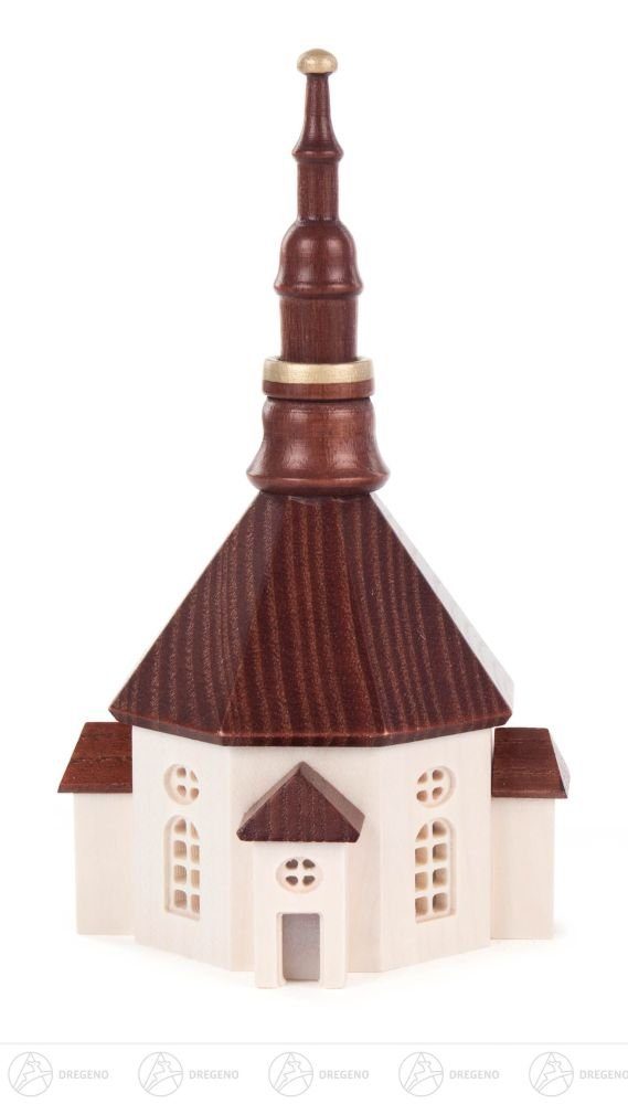 Dregeno Erzgebirge Weihnachtsfigur Miniatur Seiffener Kirche mit ausgefrästen Fenstern Breite x Höhe x, Miniatur Seiffener Kirche