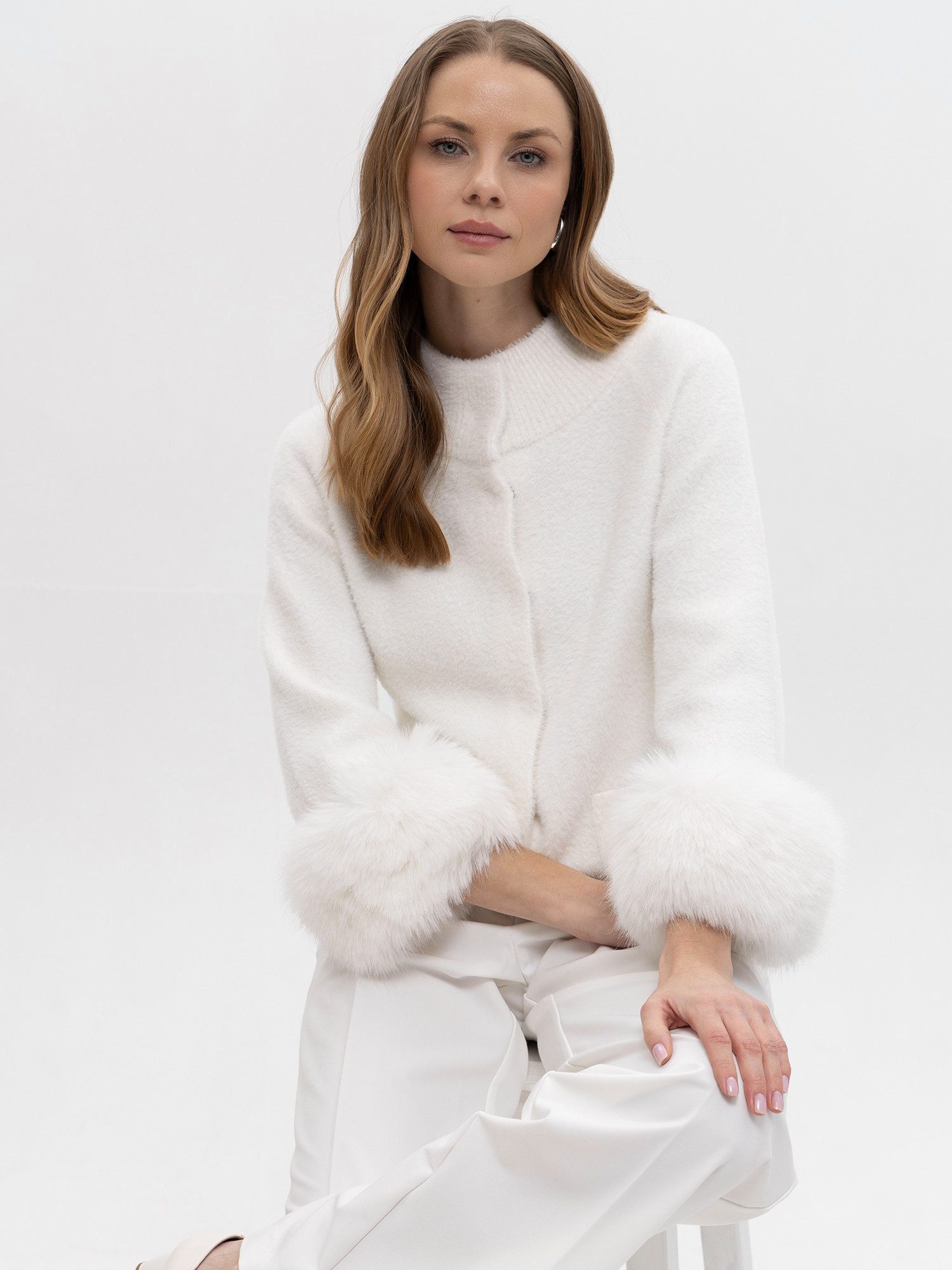 Passioni Fellimitatjacke Kurzjacke mit Felldetails günstig online kaufen